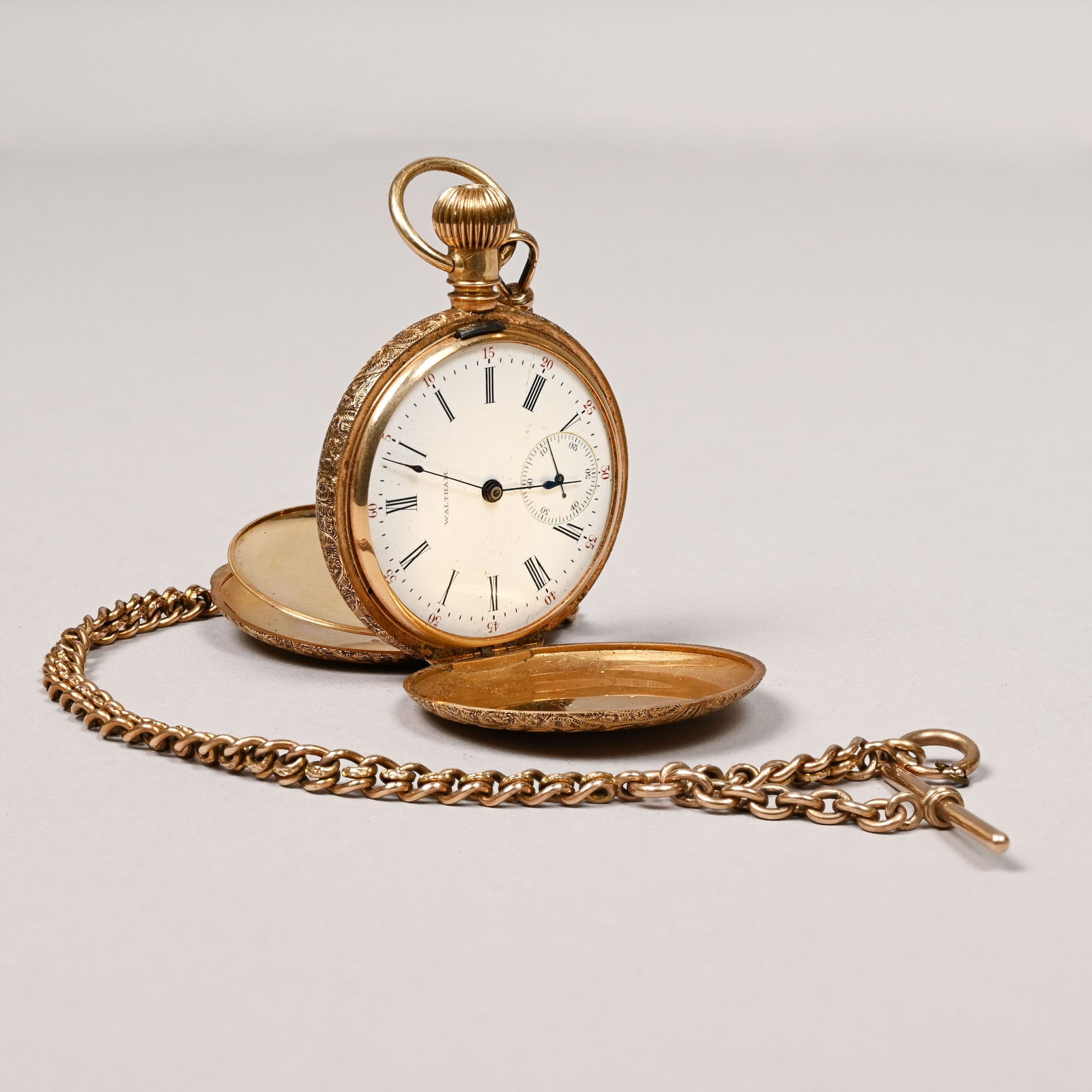 Waltham 14k Gold Pocketwatch with 10k Chain (1 of 9)