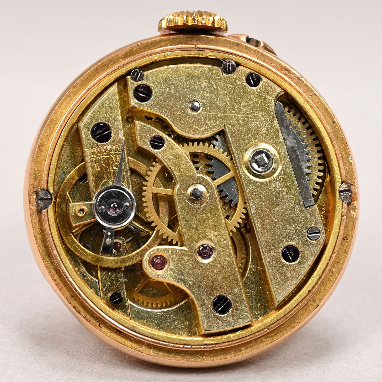 French 18k Gold and Ruby Lapel Button Hole Watch - 3