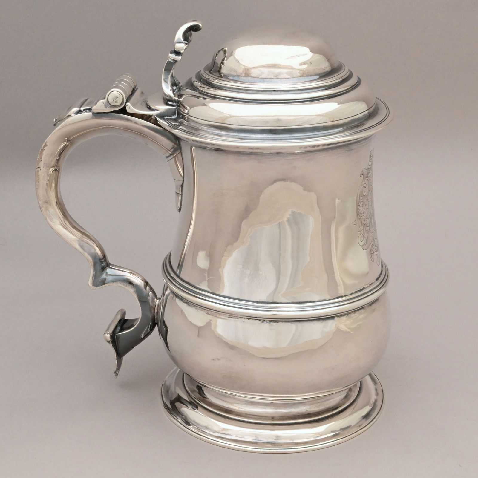 George II Sterling Silver Armorial Tankard, 1744 (1 of 7)
