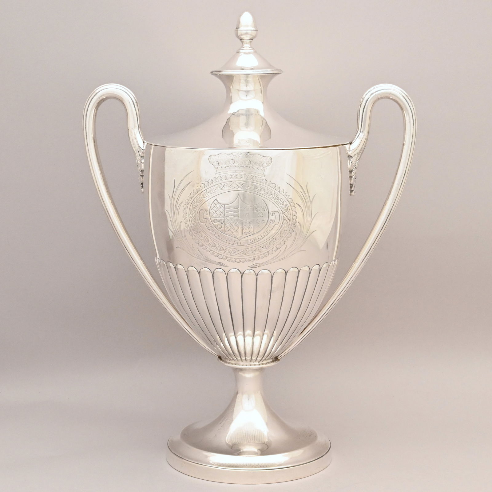 George III Silver Armorial Cup and Cover, London (1 of 9)