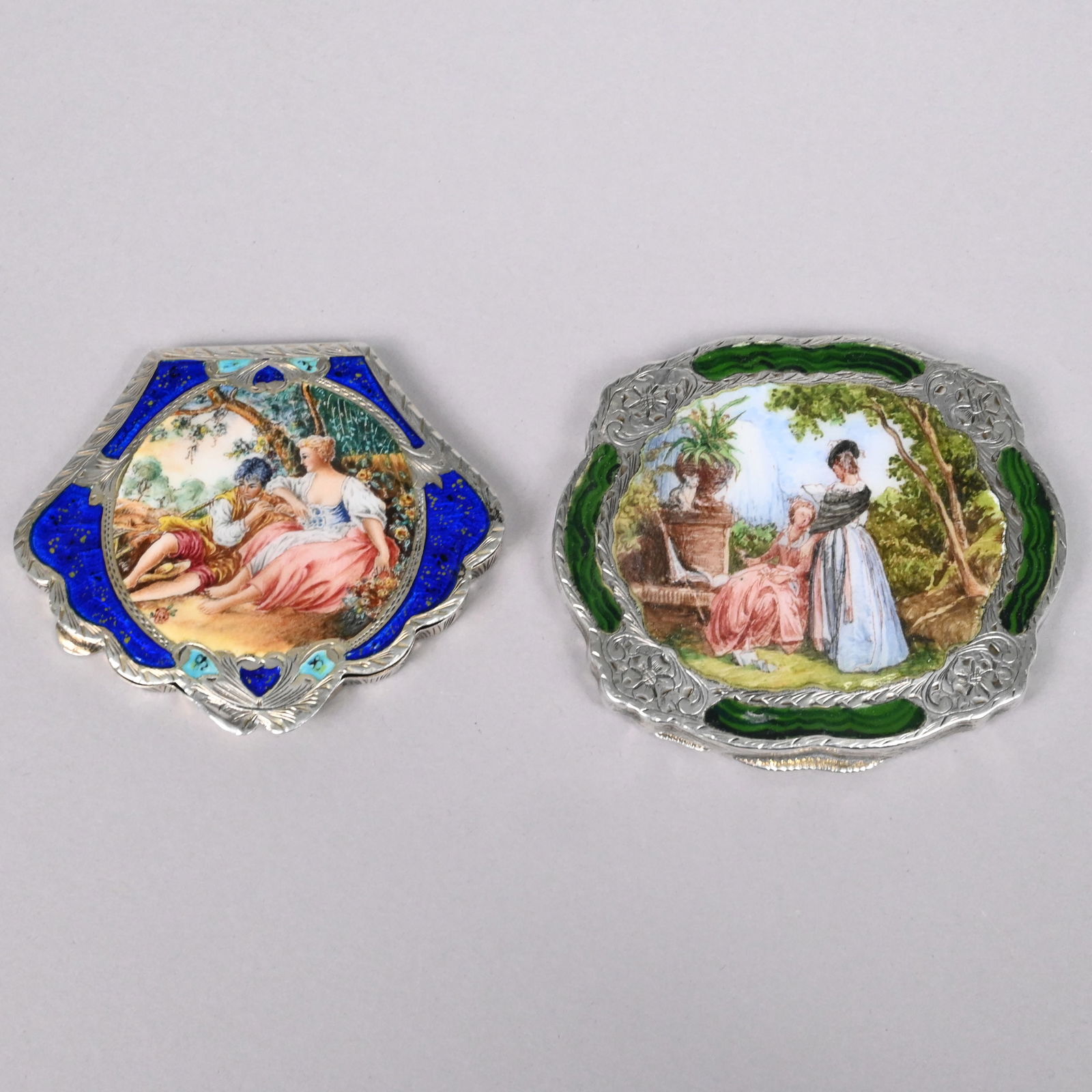 Continental Enamel & Silver Compact & Another (1 of 10)