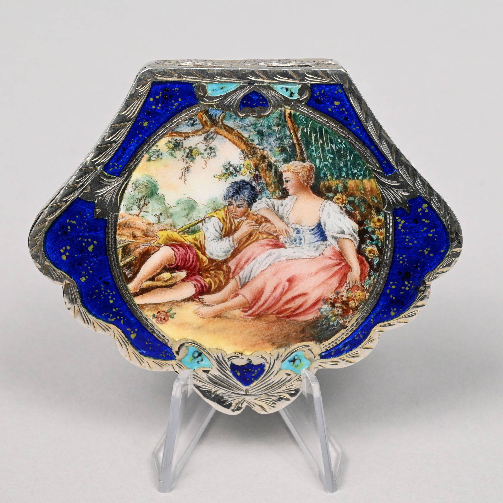 Continental Enamel & Silver Compact & Another - 2