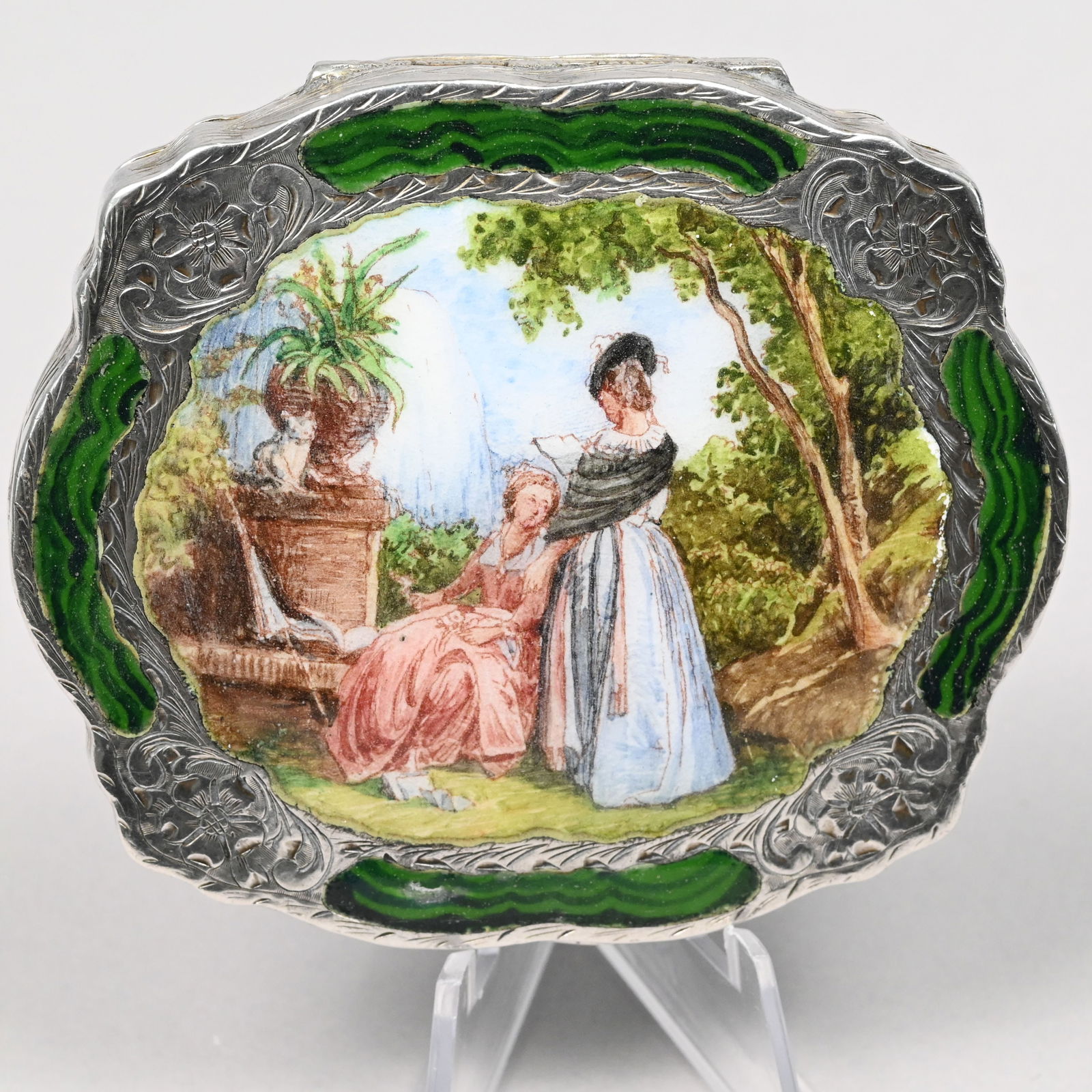 Continental Enamel & Silver Compact & Another - 7