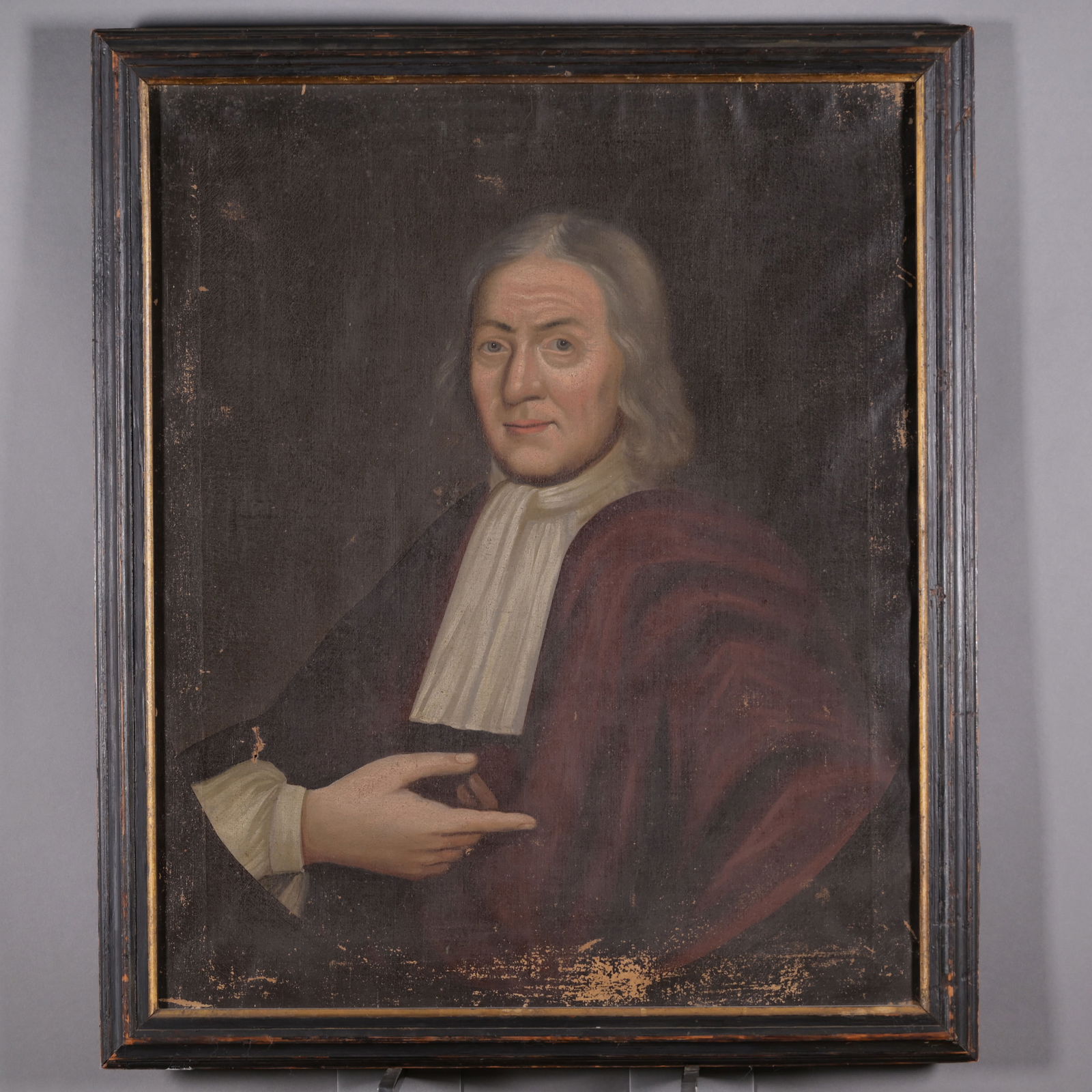 Portrait of a Clergyman: Portrait of a Clergyman, Mid-Late Eighteenth Century. Oil on canvas, (30 x 25 inches).Frame: H: 33.25 in., W: 28.25 in.