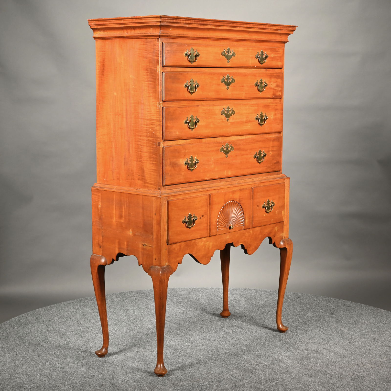 New Hampshire Queen Anne Maple Highboy (1 of 10)