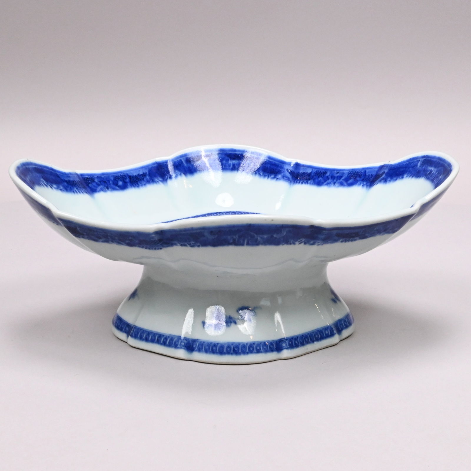 Pr Chinese Export Crested Blue Fitzhugh Compotes - 10