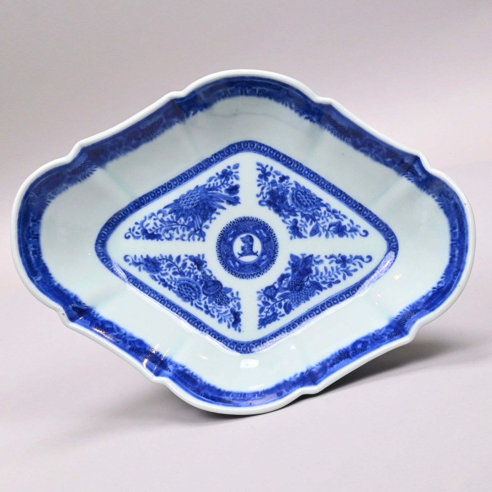 Pr Chinese Export Crested Blue Fitzhugh Compotes - 12