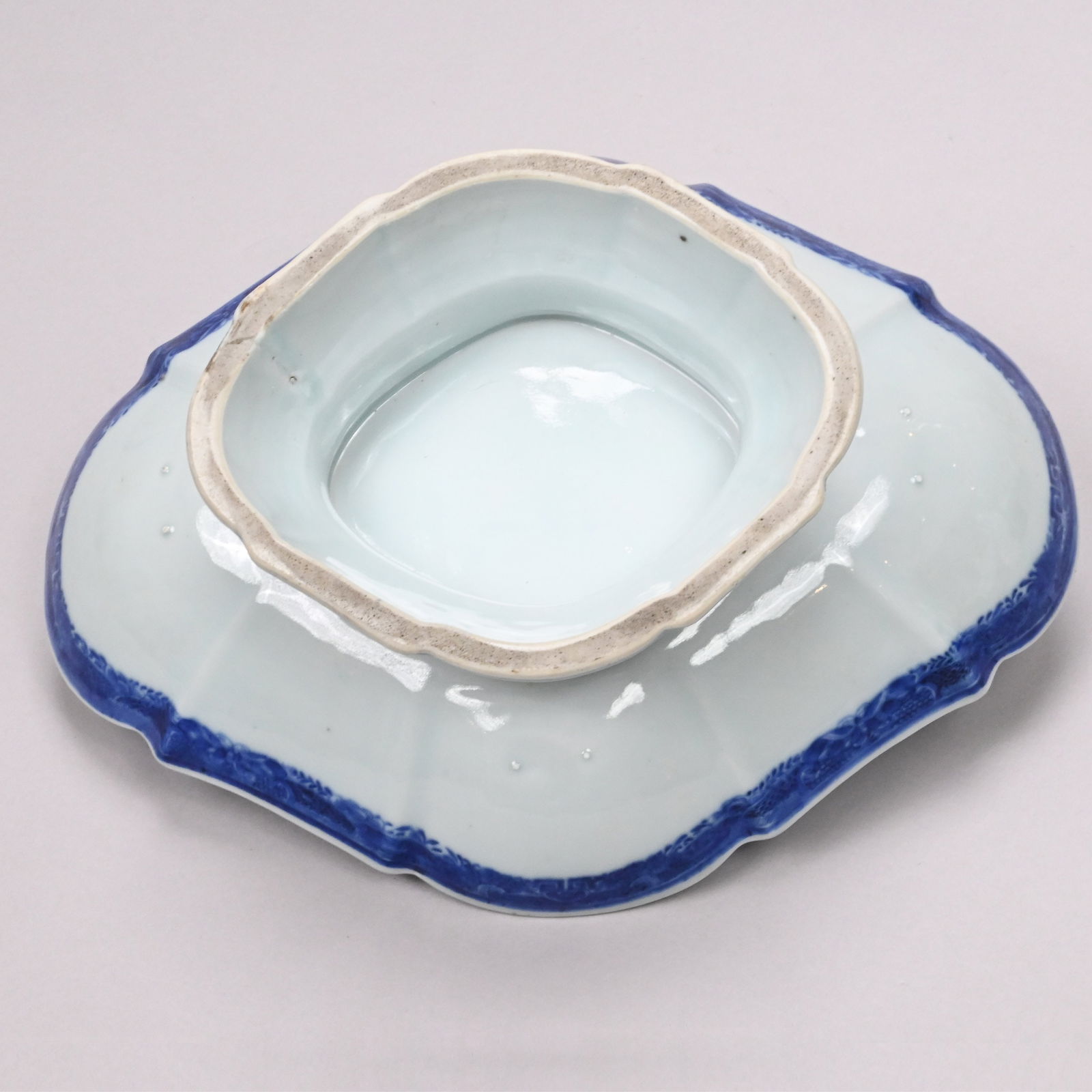 Pr Chinese Export Crested Blue Fitzhugh Compotes - 13