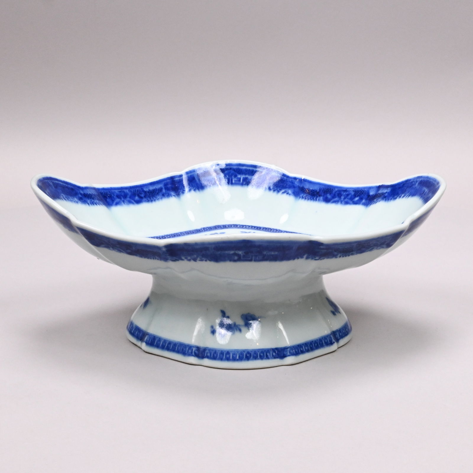 Pr Chinese Export Crested Blue Fitzhugh Compotes - 8