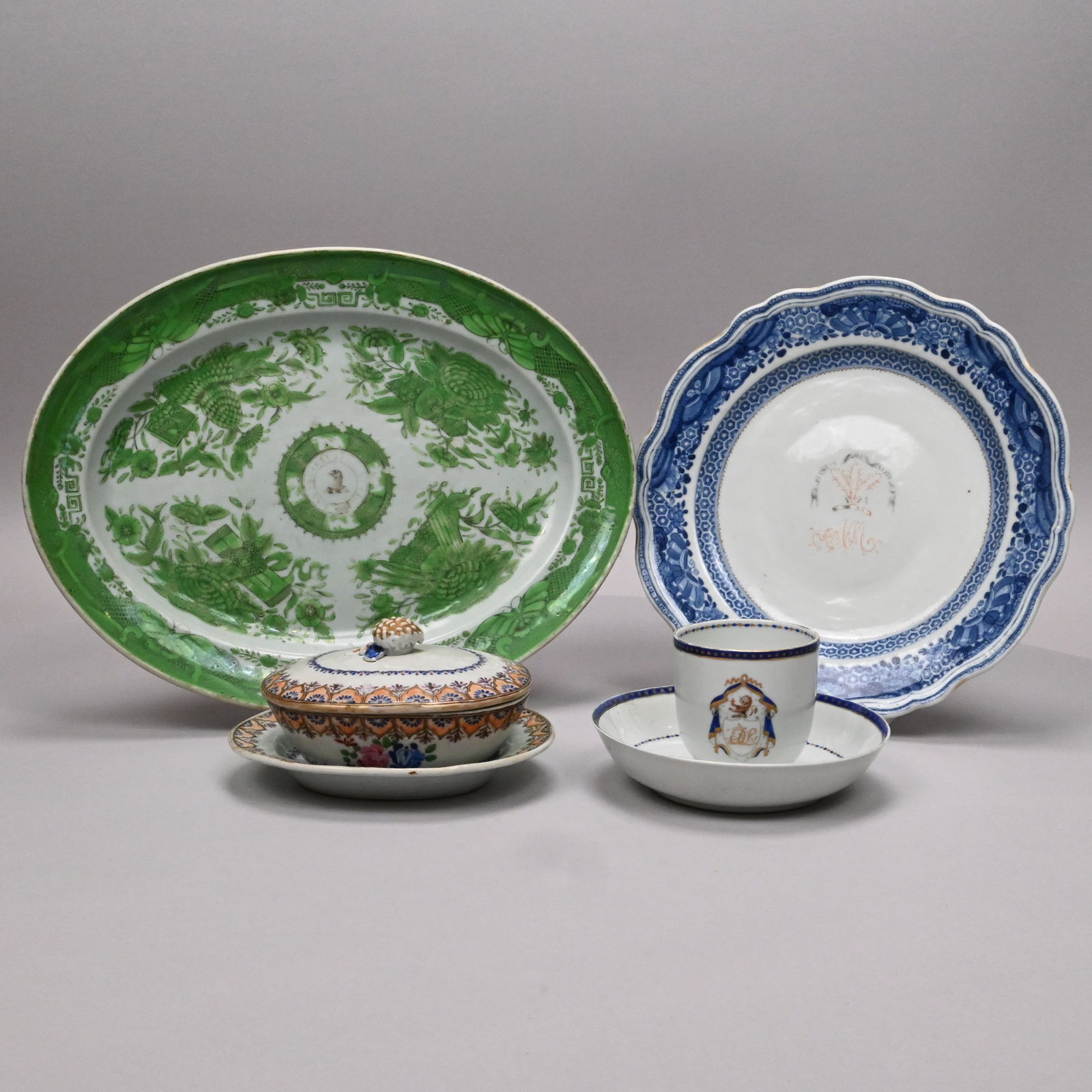 Four Chinese Export Porcelain Armorial&Other Wares (1 of 15)