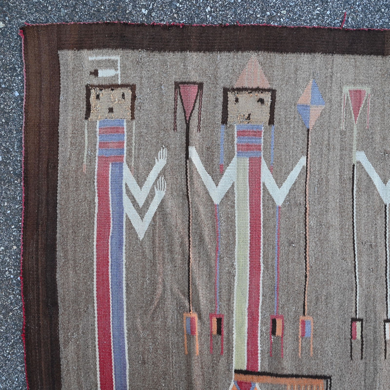 Large Navajo Yei Wool Weaving - 2