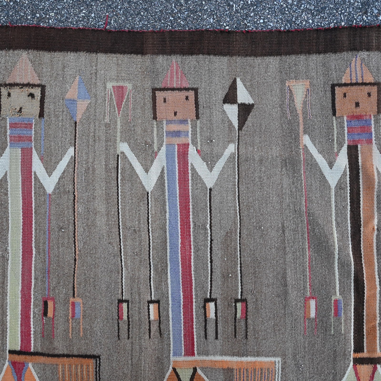 Large Navajo Yei Wool Weaving - 3