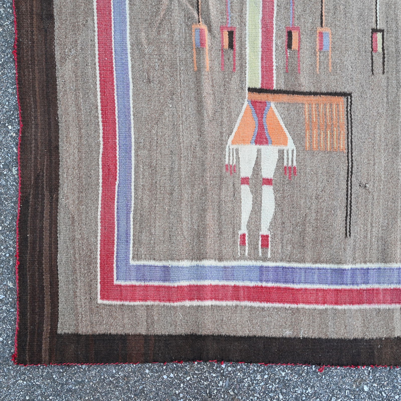Large Navajo Yei Wool Weaving - 7