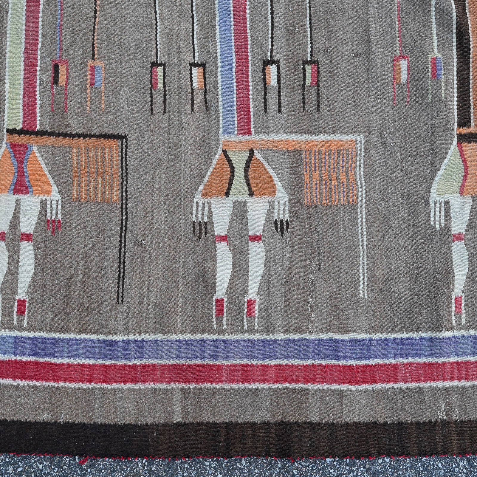 Large Navajo Yei Wool Weaving - 8