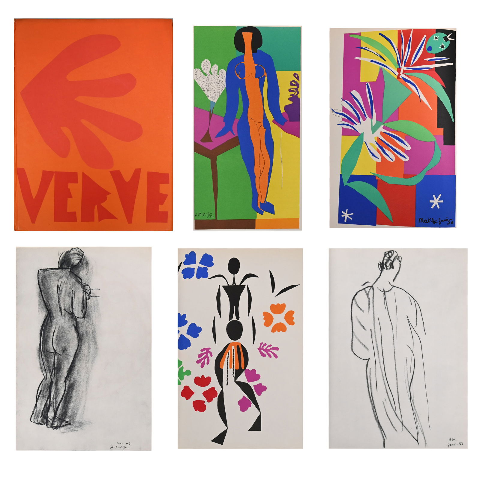 Verve - "Dernieres Oeuvres de Matisse 1950-1954: Verve - "Dernieres Oeuvres de Matisse," 1950-1954. Verve 35/36 Works of Matisse, Paris, 1958. 182 pp.H: 14.5 in., W: 10.75 in., D: 1.25 in.