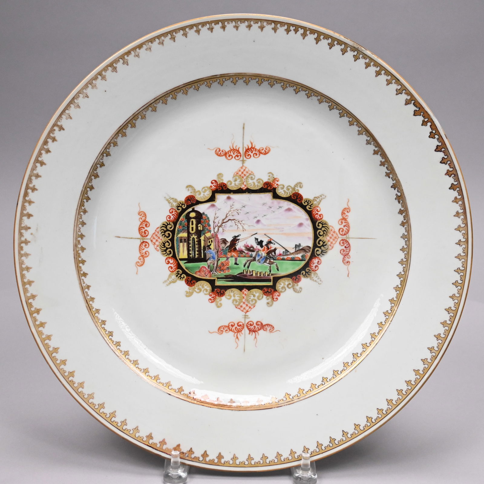 Large Chinese Export Porcelain Meissen Style Dish (1 of 3)