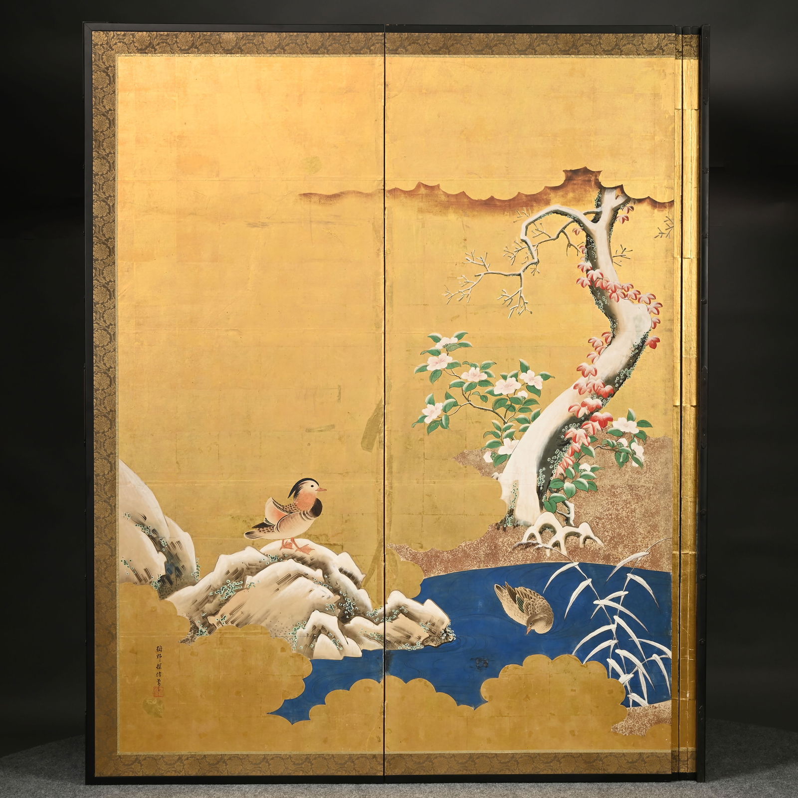 Japanese Gold Leaf Six-Panel Screen - 12