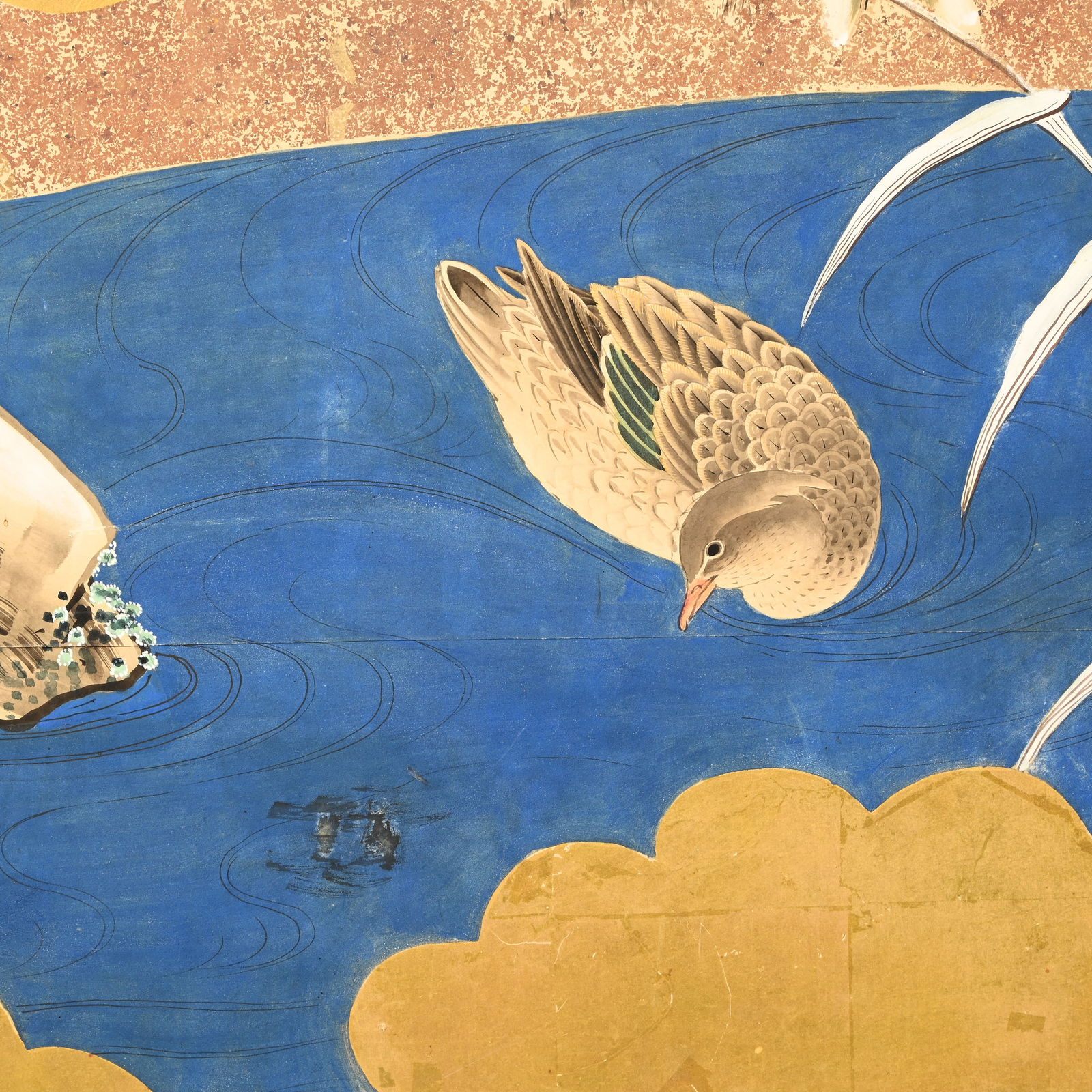 Japanese Gold Leaf Six-Panel Screen - 14