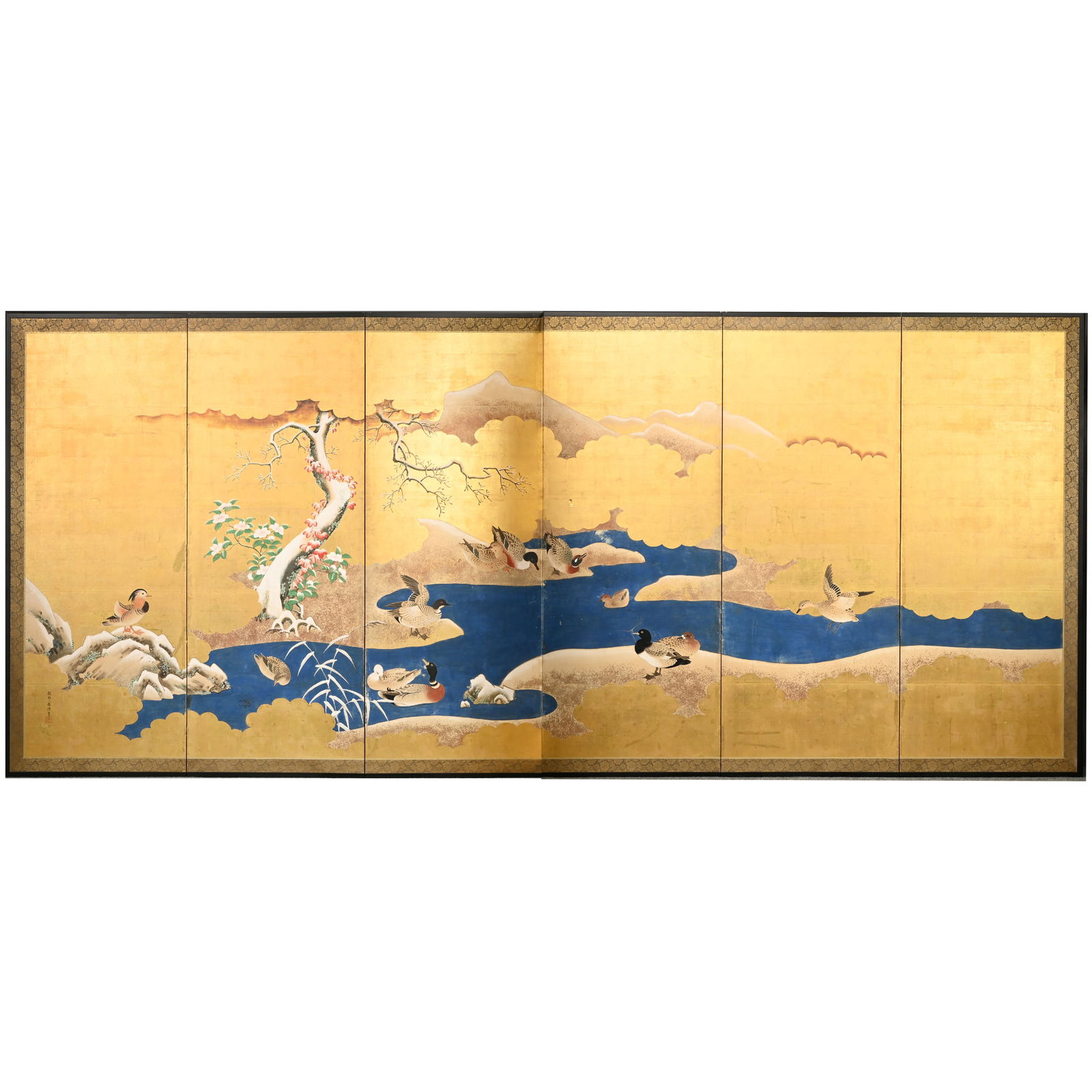 Japanese Gold Leaf Six-Panel Screen (1 of 18)