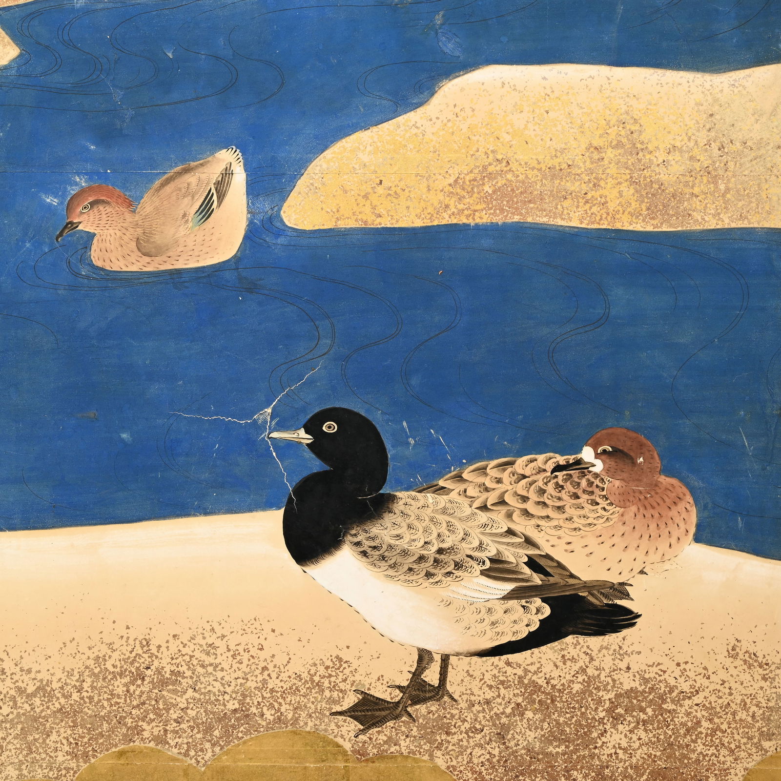 Japanese Gold Leaf Six-Panel Screen - 9