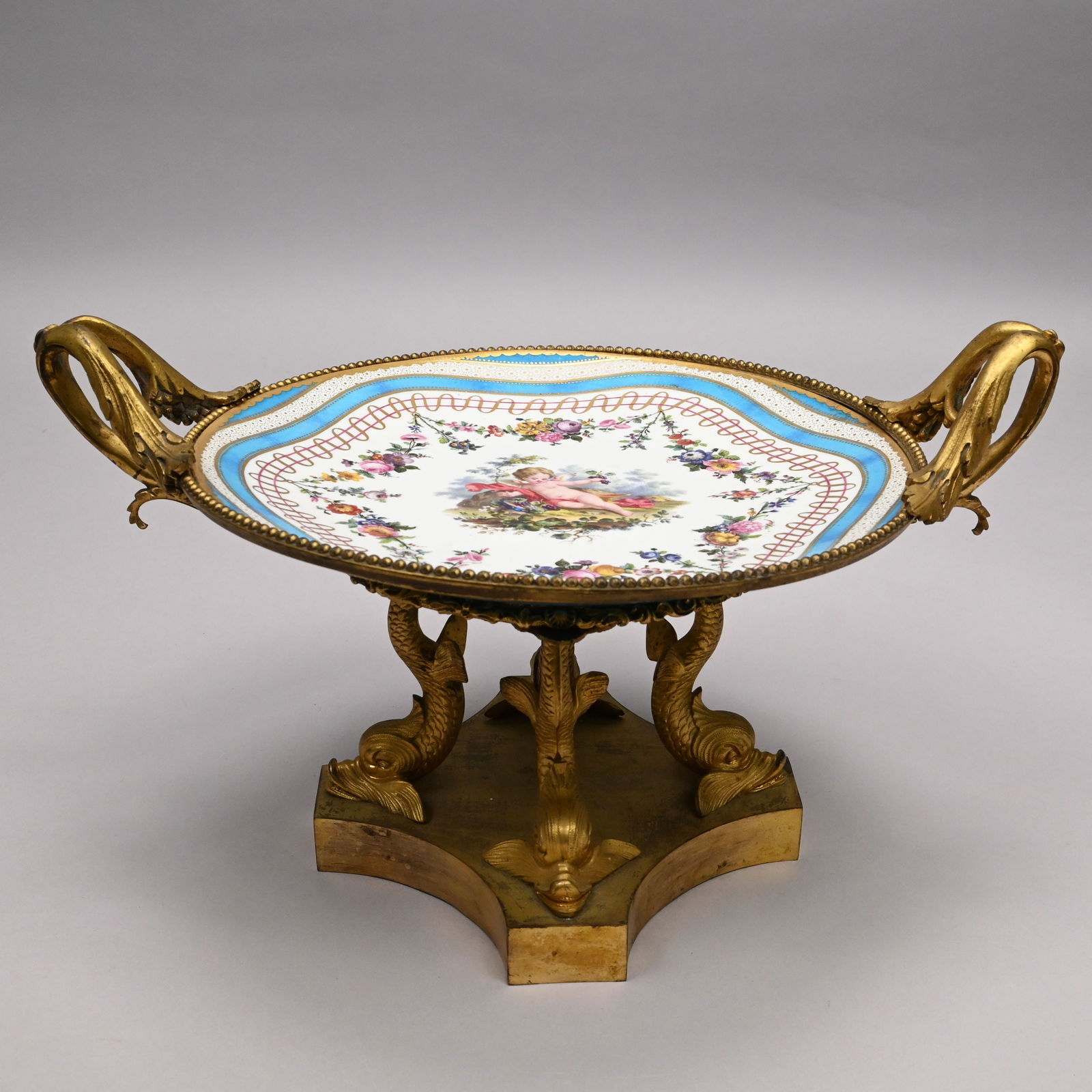 Sevres Style Porcelain Gilt-Metal-Mounted Tazza (1 of 8)