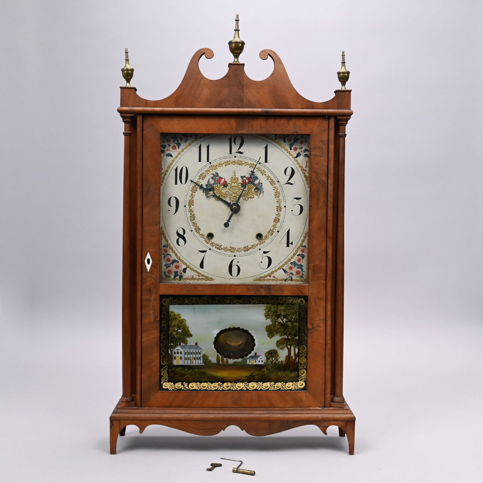 Eli & Samuel Terry & Eglomise Pillar &Scroll Clock (1 of 10)