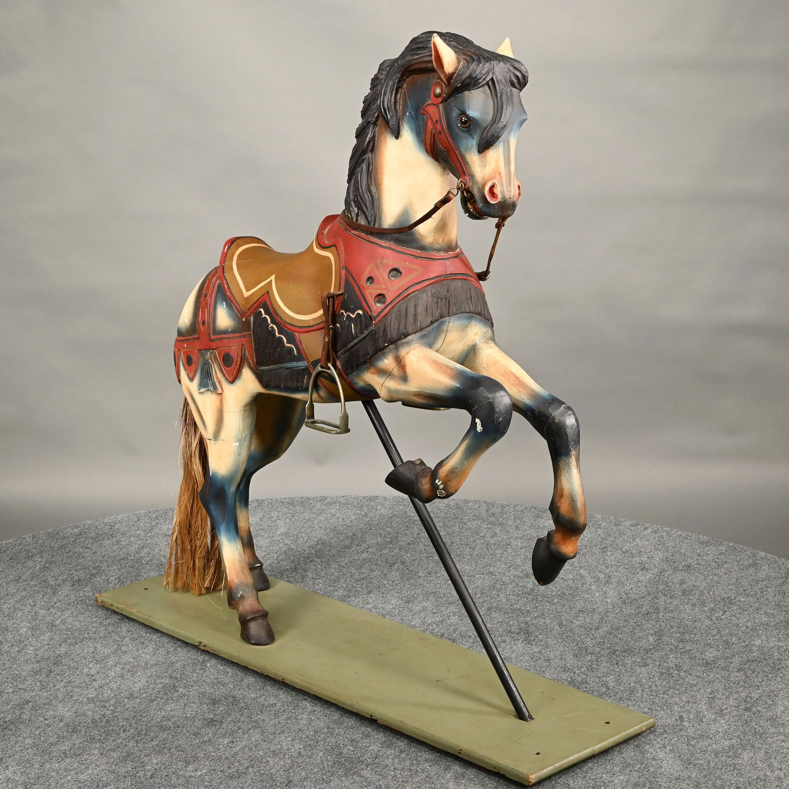 Carved and Painted Wood 'Prancer' Carousel Horse (1 of 12)