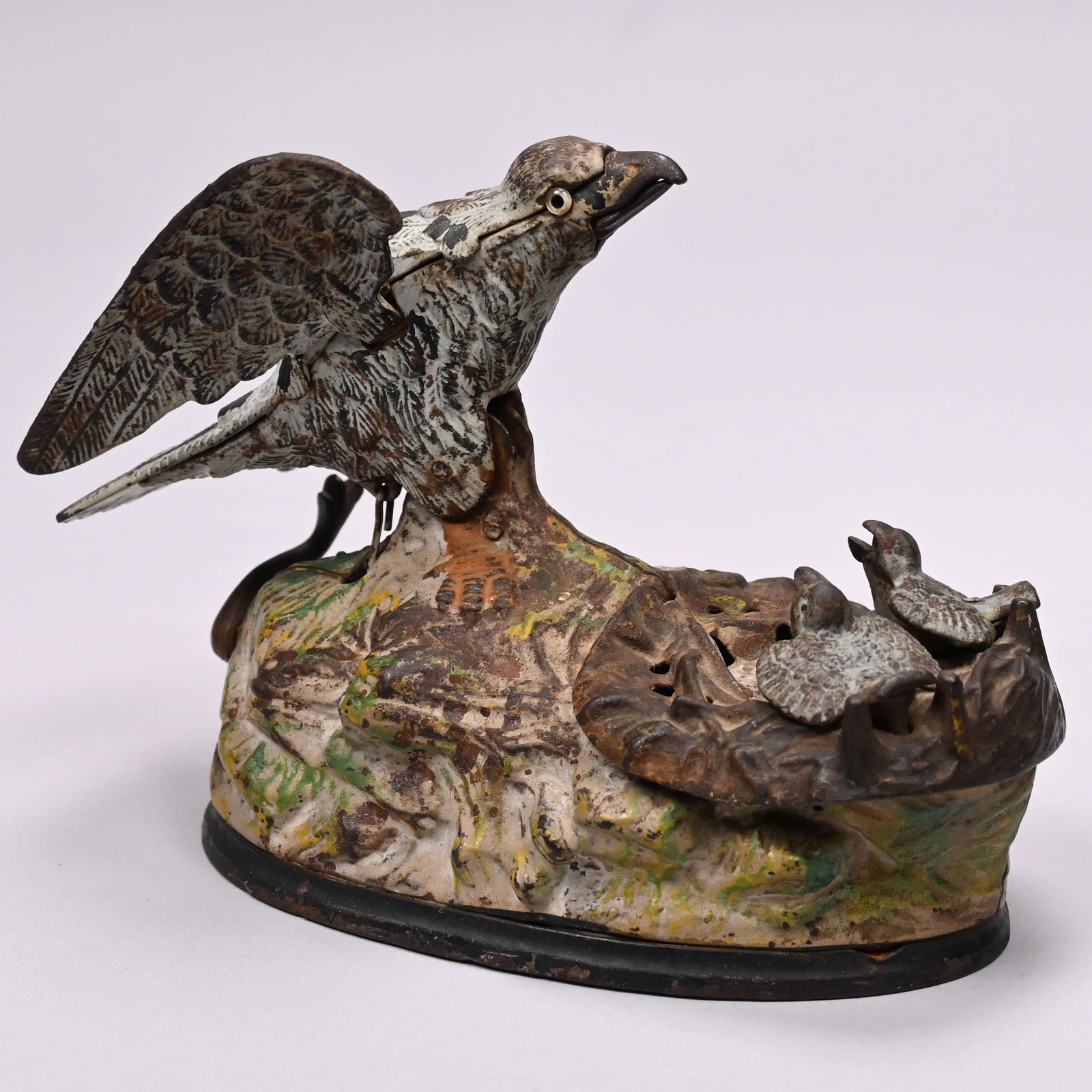 American Cast-Iron Eagle & Eaglets Mechanical Bank (1 of 10)