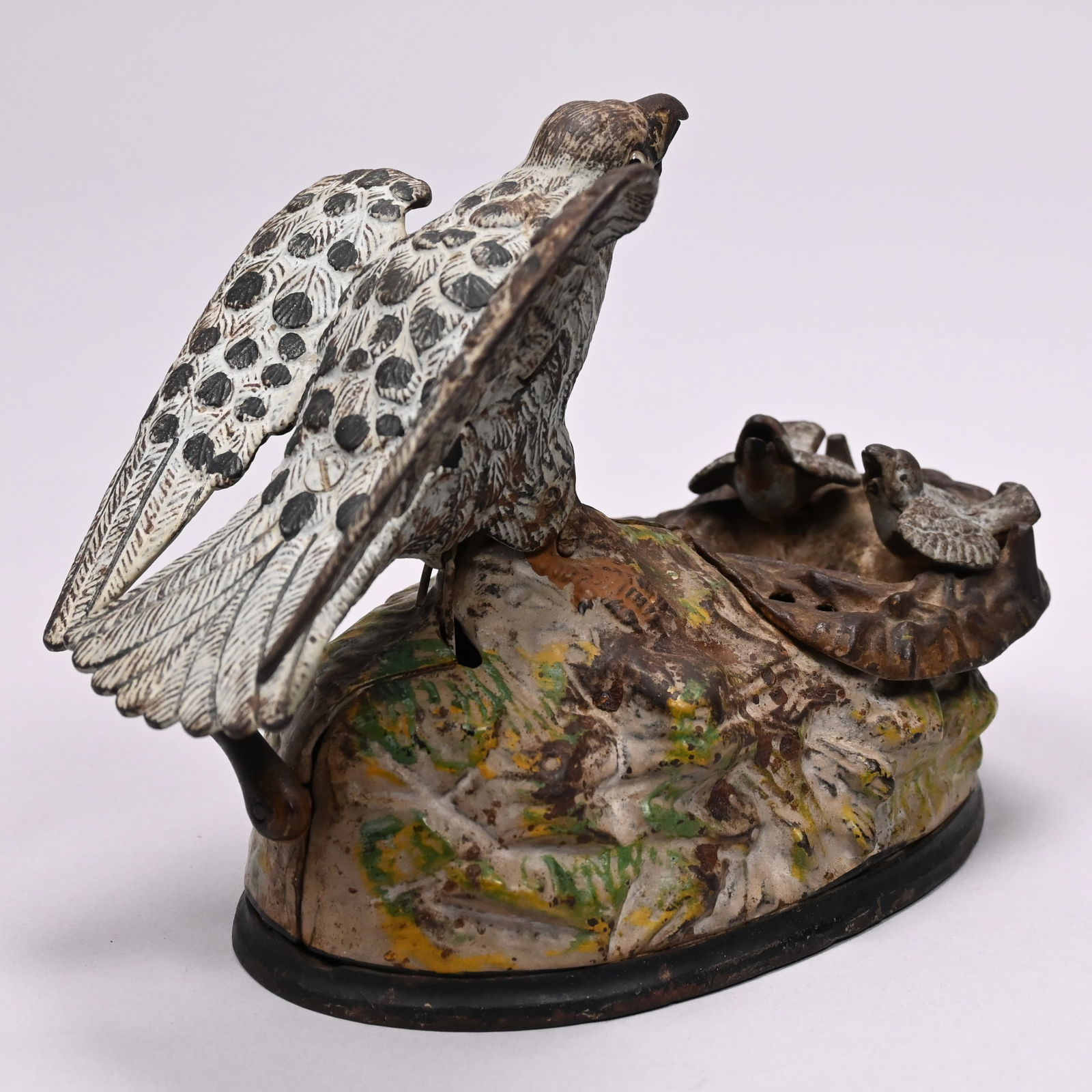 American Cast-Iron Eagle & Eaglets Mechanical Bank - 3