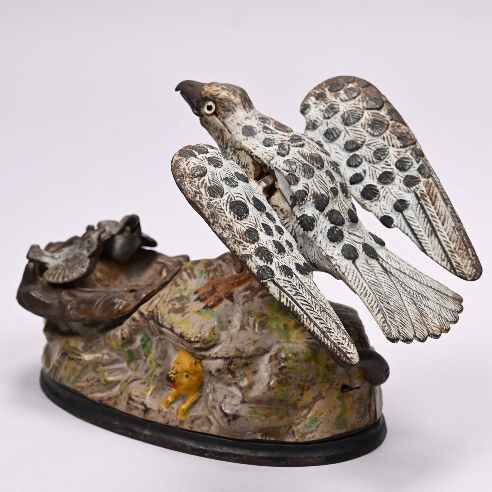 American Cast-Iron Eagle & Eaglets Mechanical Bank - 4