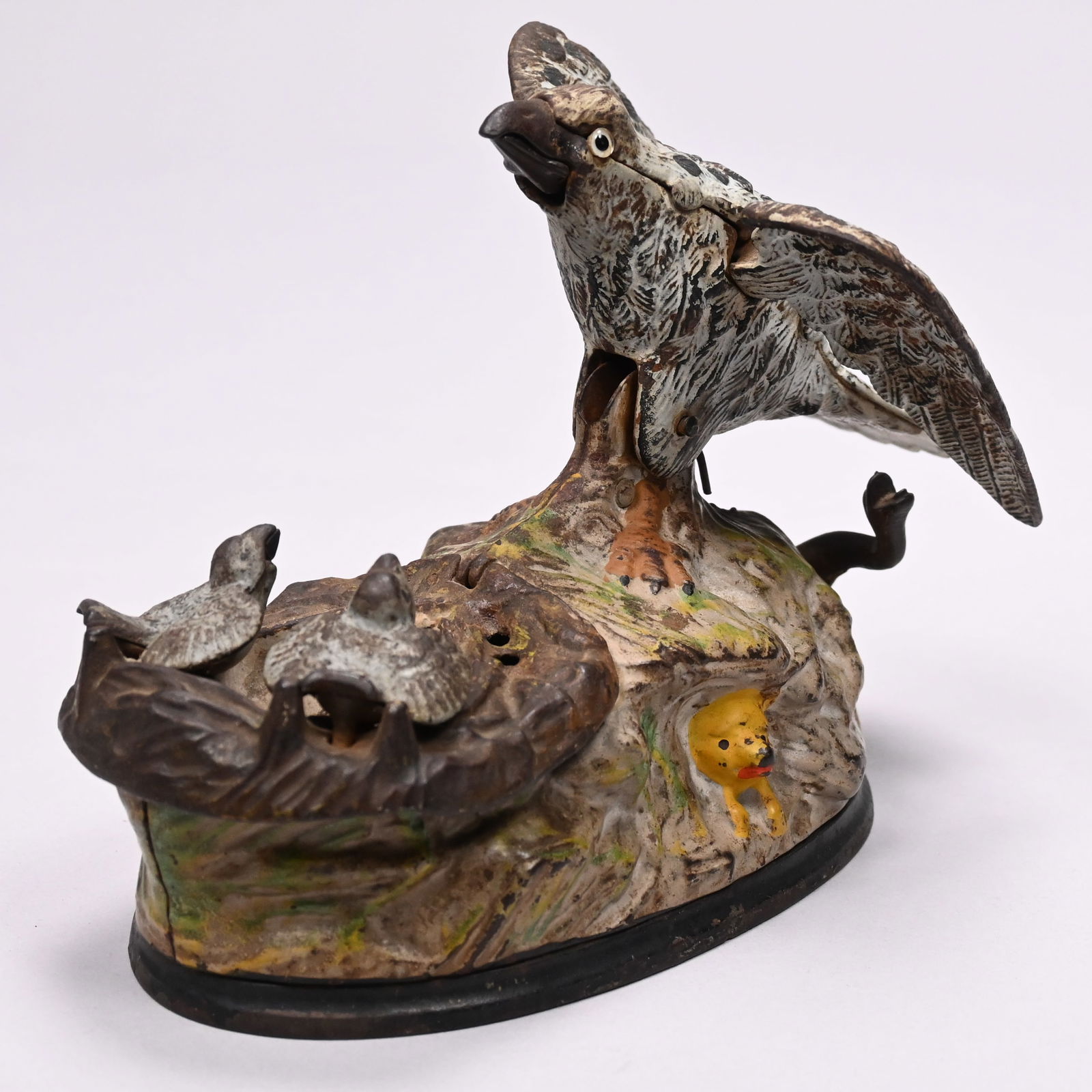 American Cast-Iron Eagle & Eaglets Mechanical Bank - 6