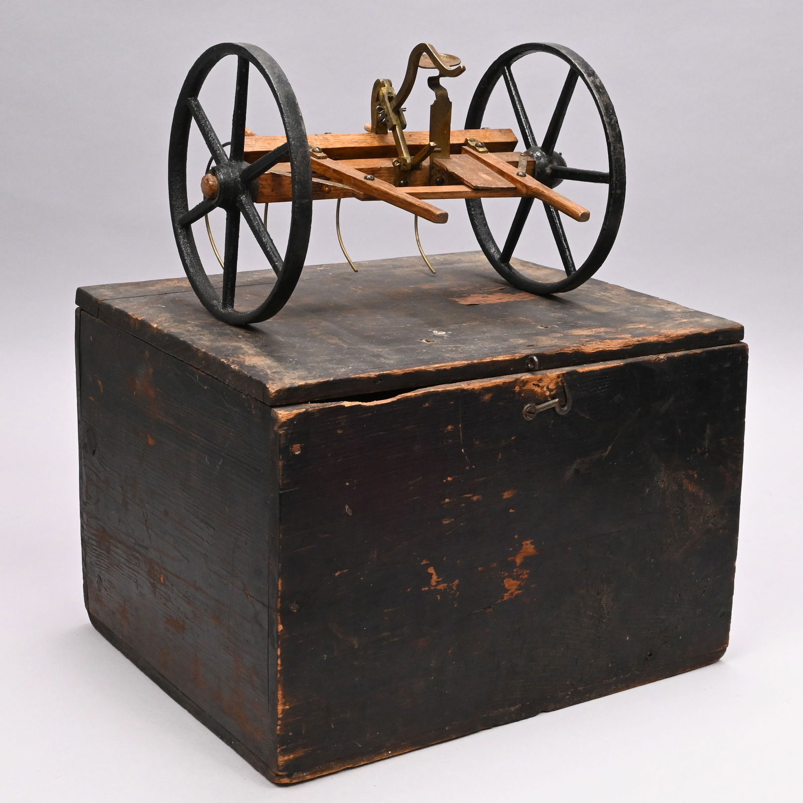 Saleman's Sample Cast-Iron and Oak Dump Rake (1 of 10)