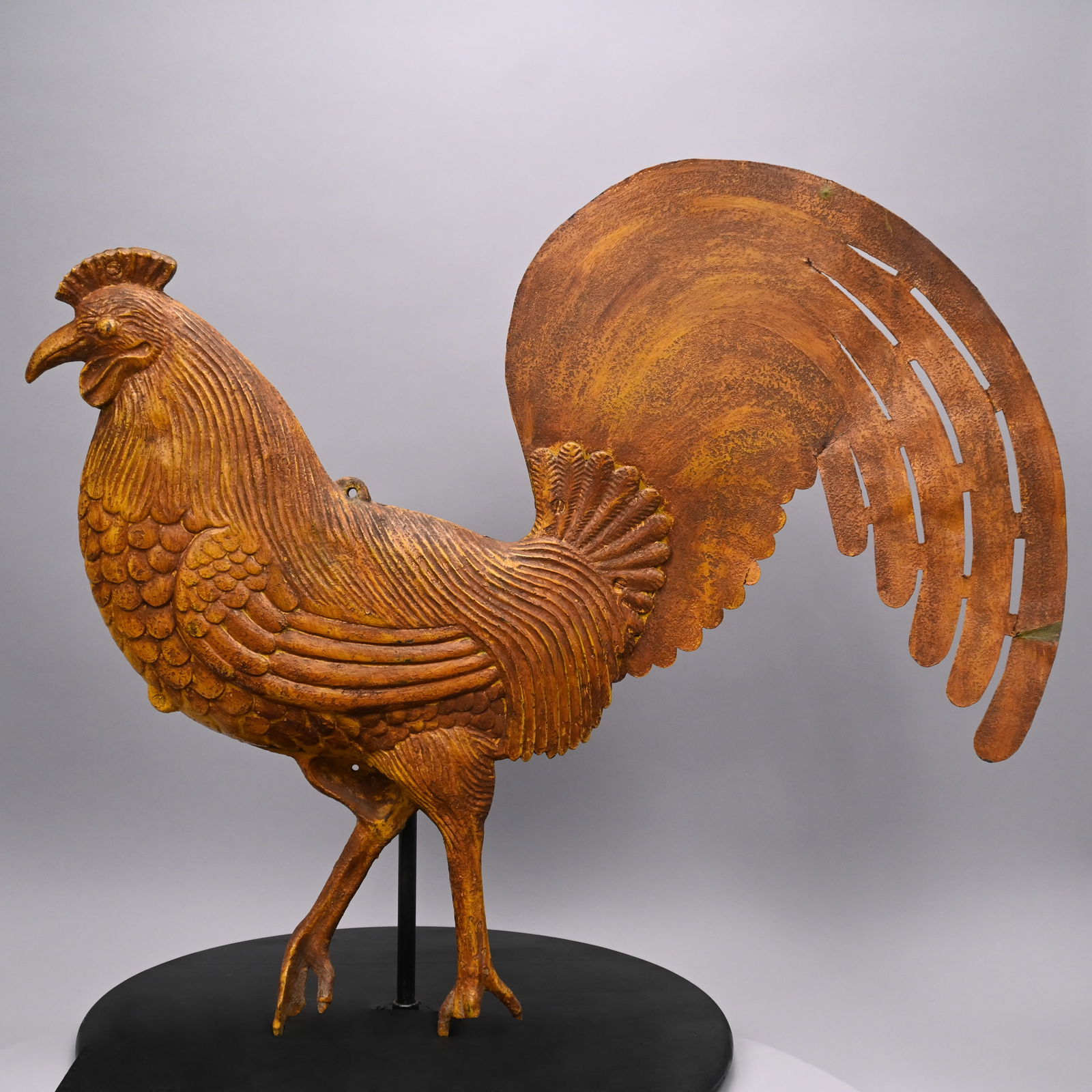 Folk Art Cast-Iron Rooster Weathervane, Rochester (1 of 11)