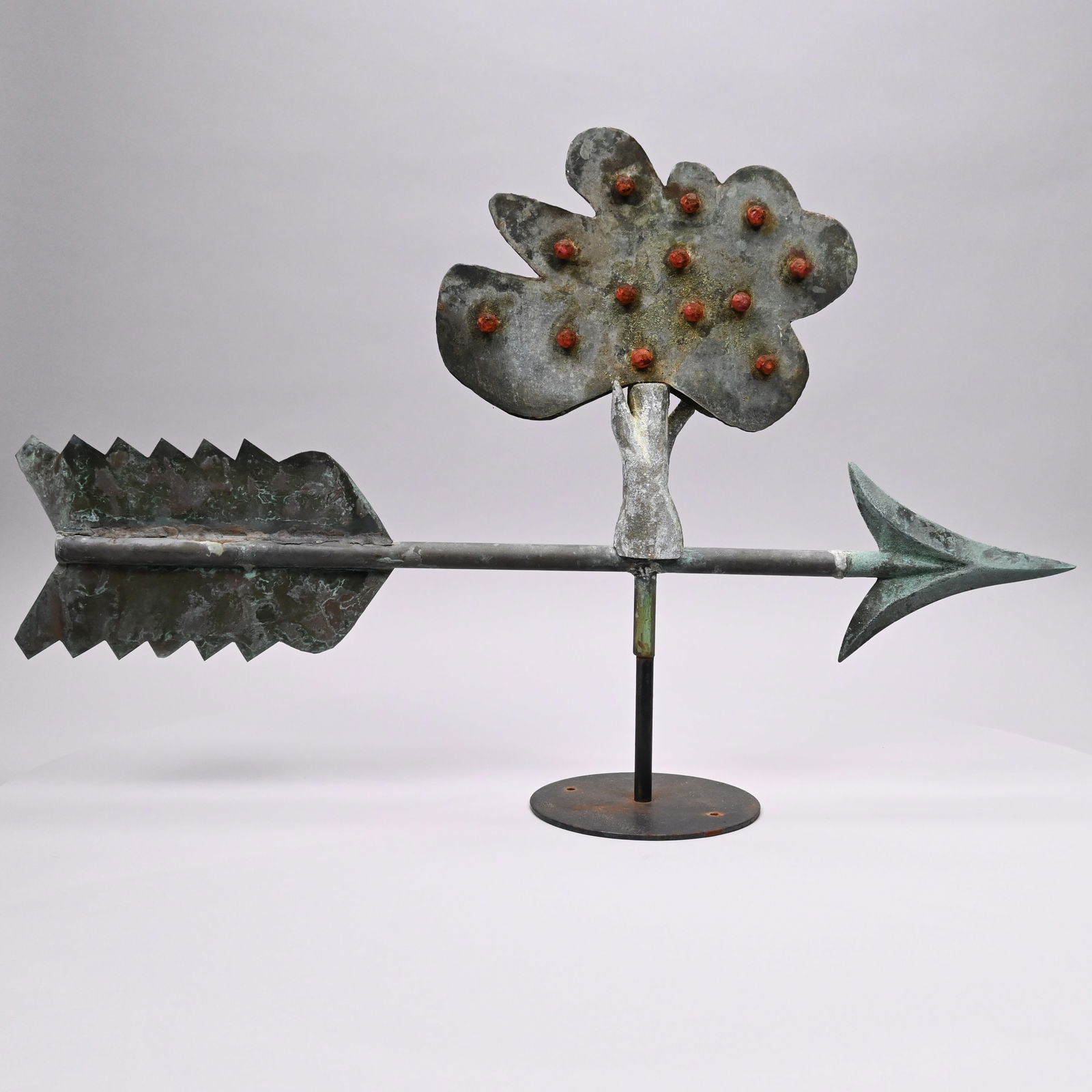 Folk Art Painted Tin & Iron Apple Tree Weathervane (1 of 5)