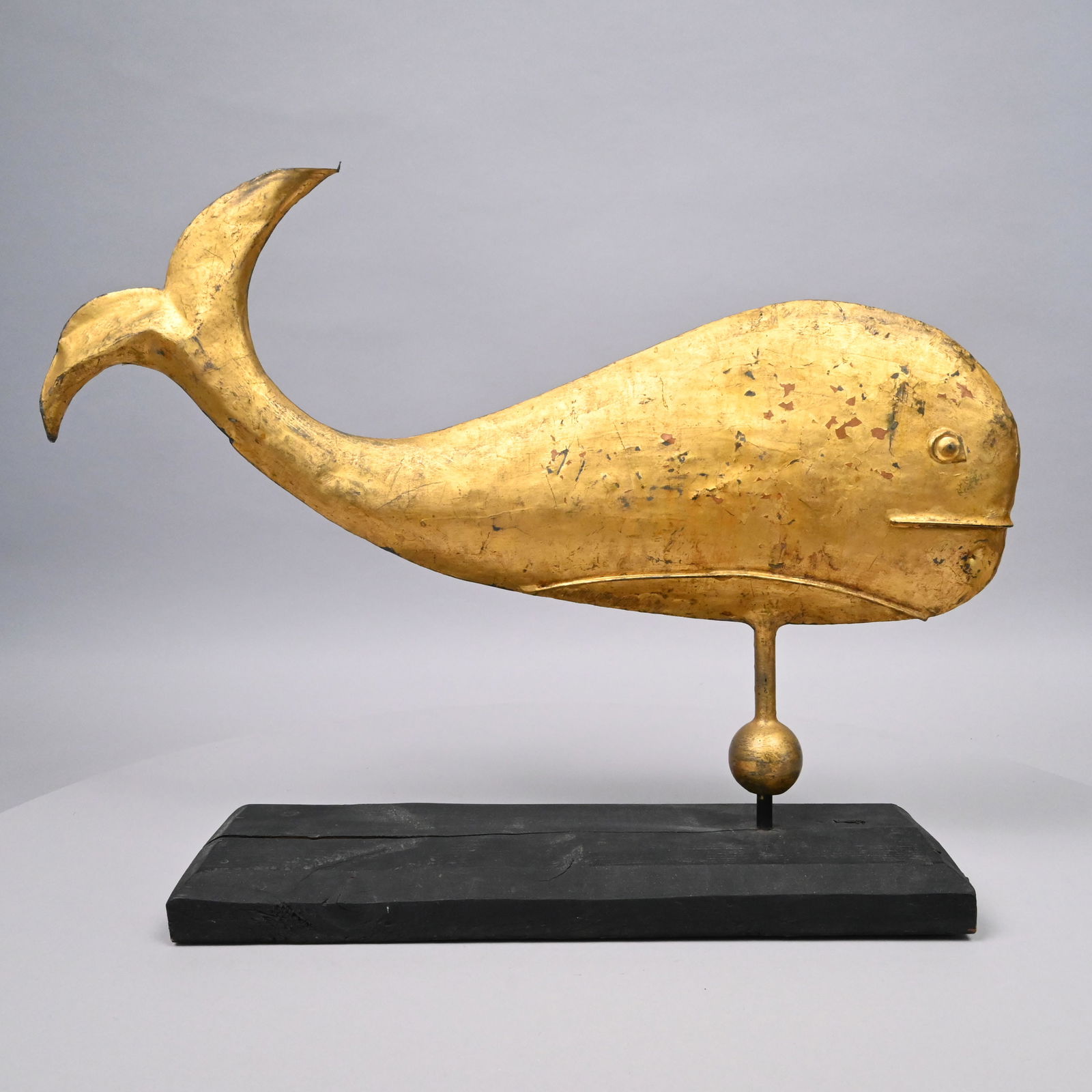 American Molded and Gilt Copper Whale Weathervane (1 of 4)