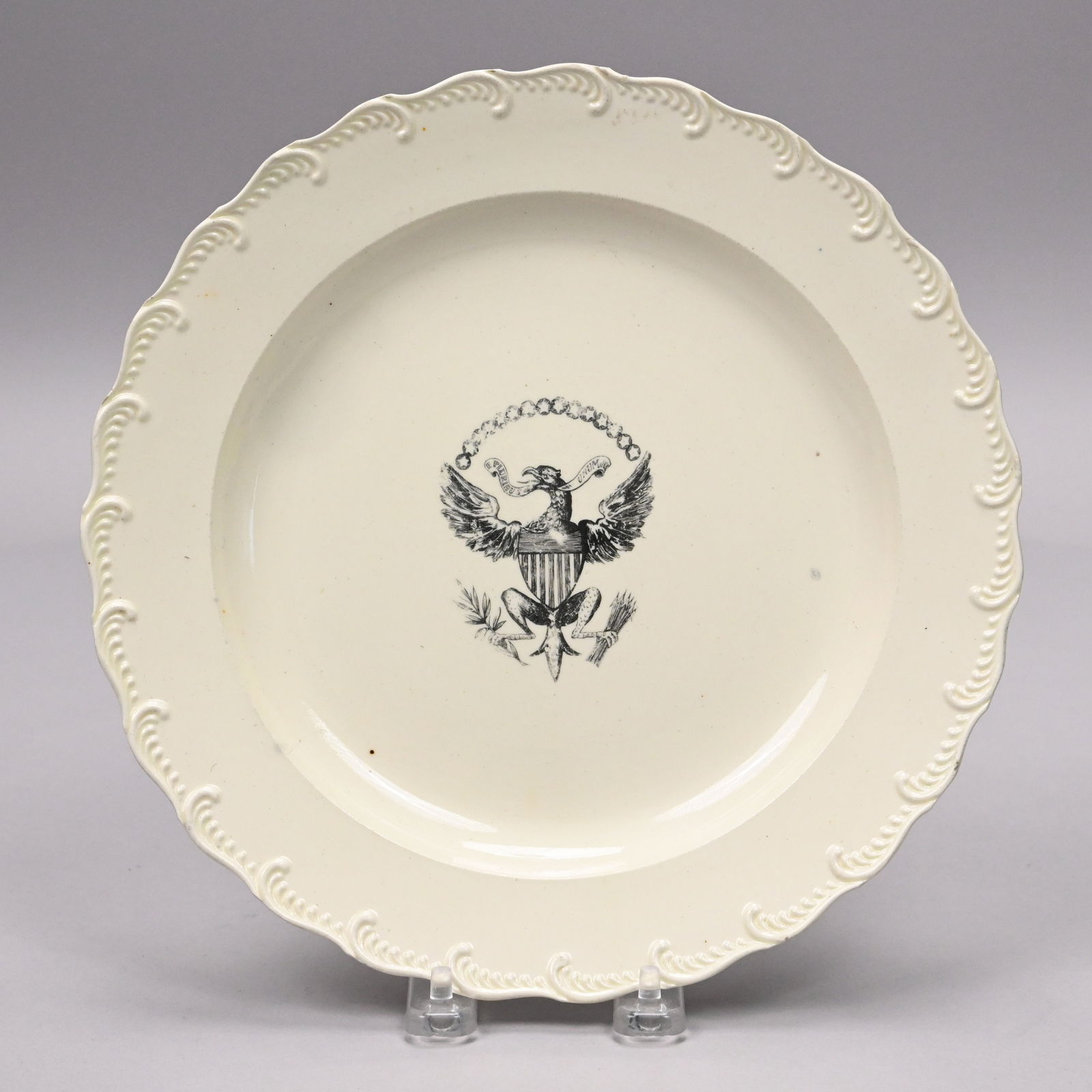 Four English Creamware Transfer-Printed Plates - 5