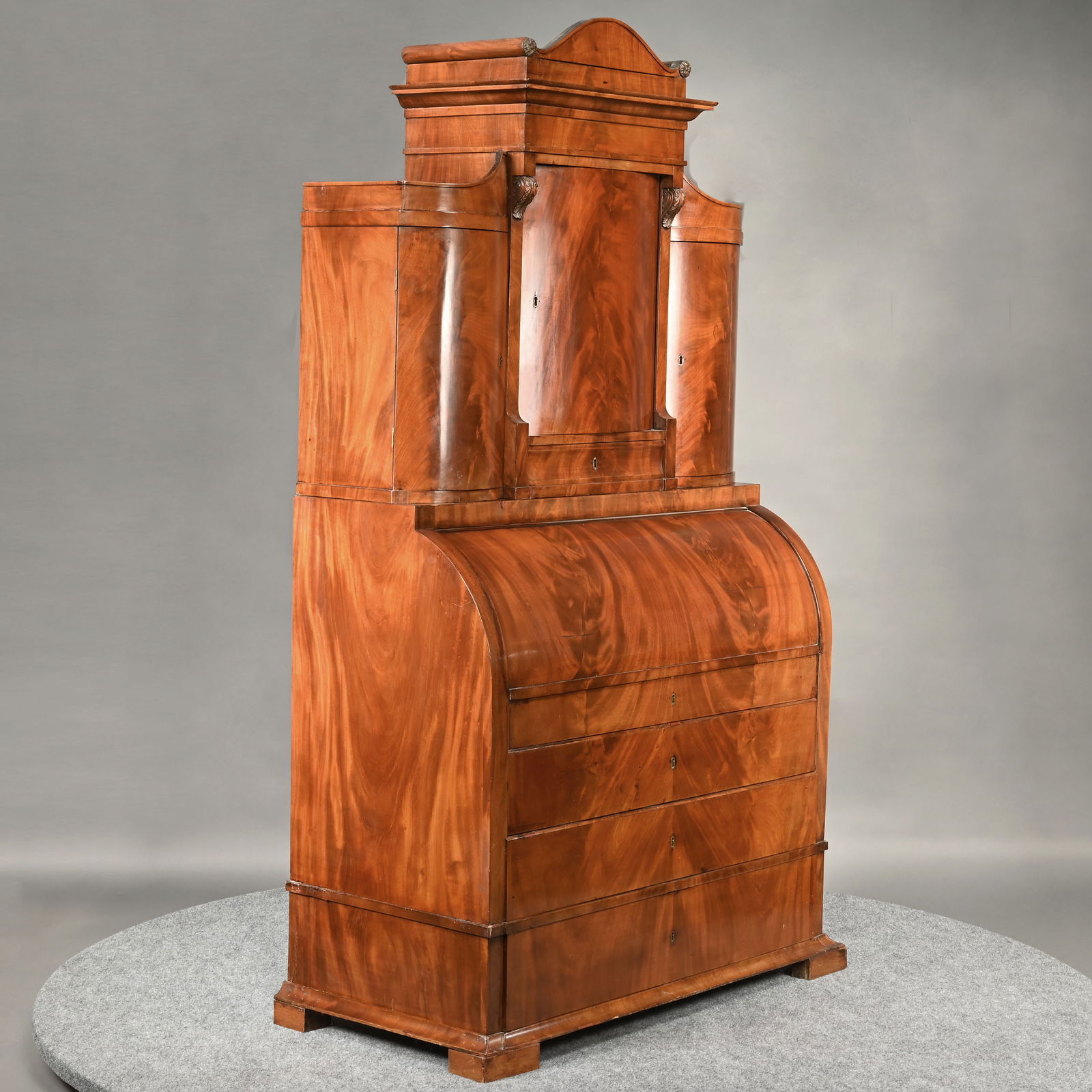 Swedish Biedermeier Mahogany Cylinder Secretary (1 of 12)