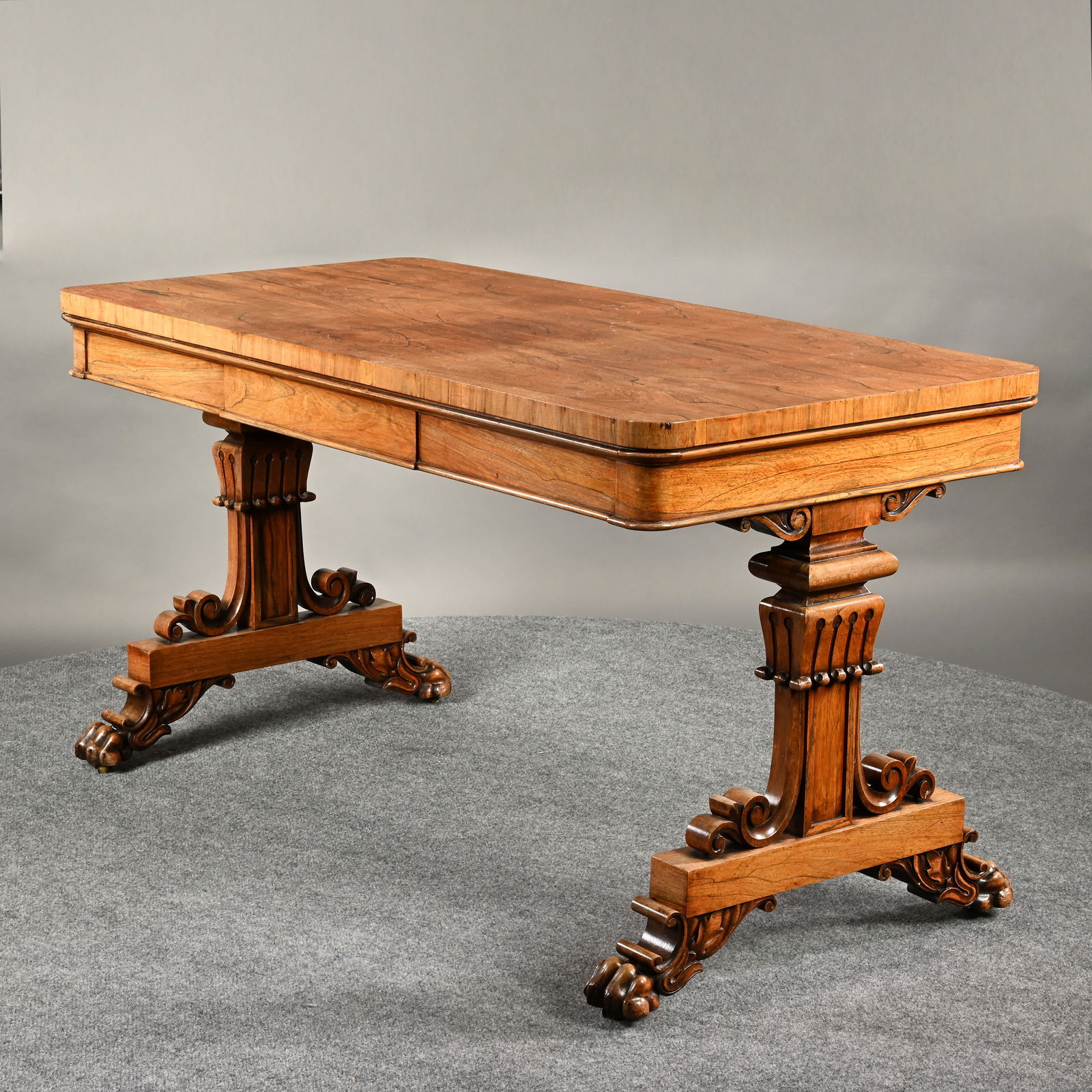 Late Regency Rosewood Library Table - 7