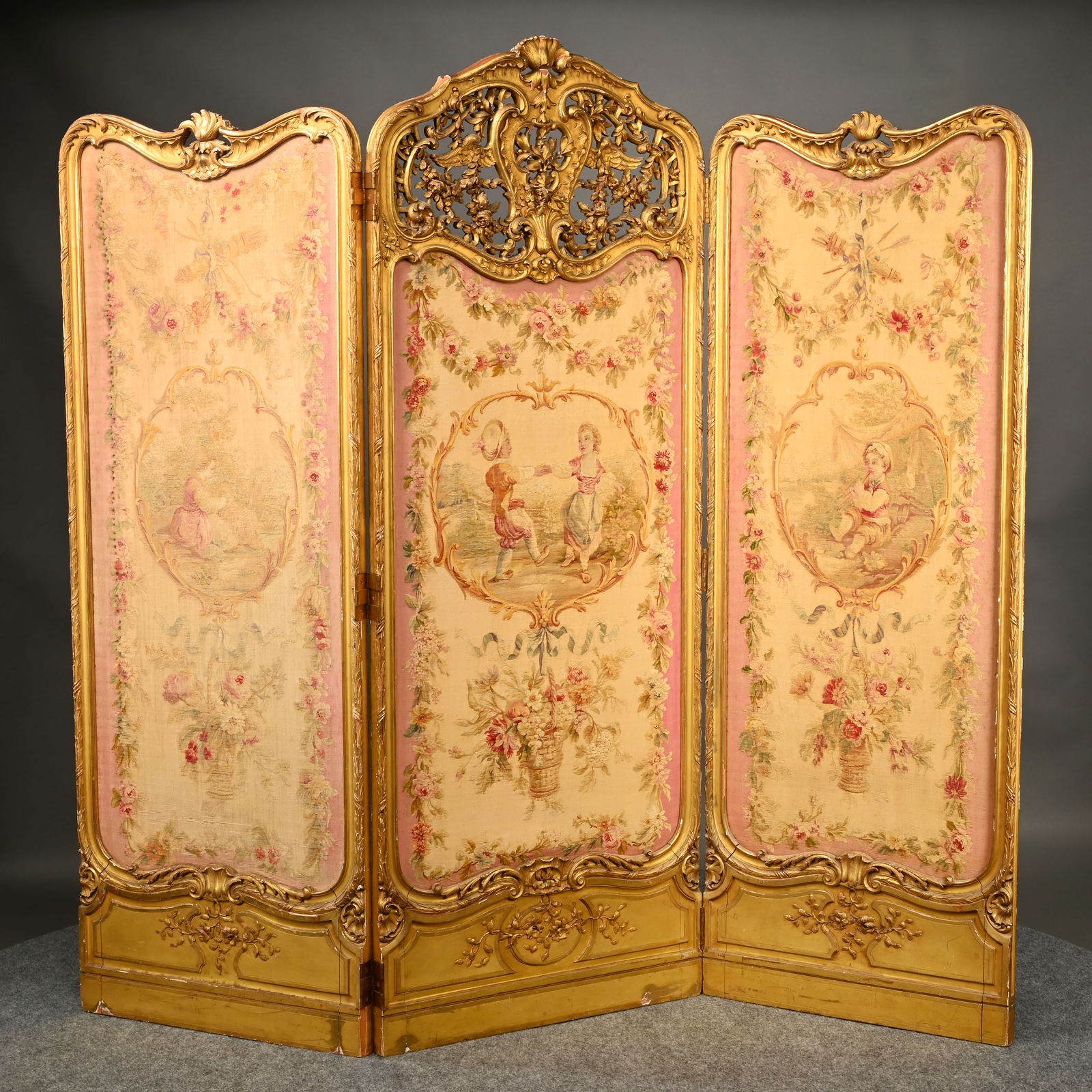 Louis XV Style Giltwood and Tapestry Screen (1 of 11)