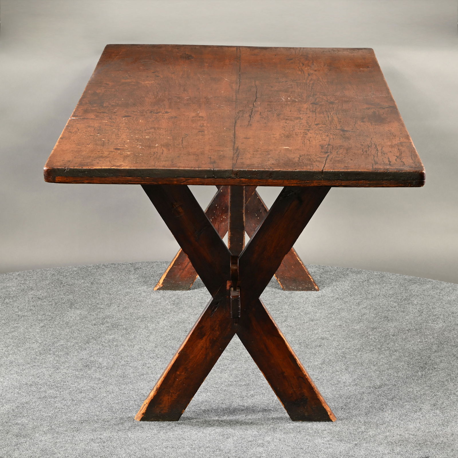 American Pine Sawbuck Dining Table - 2