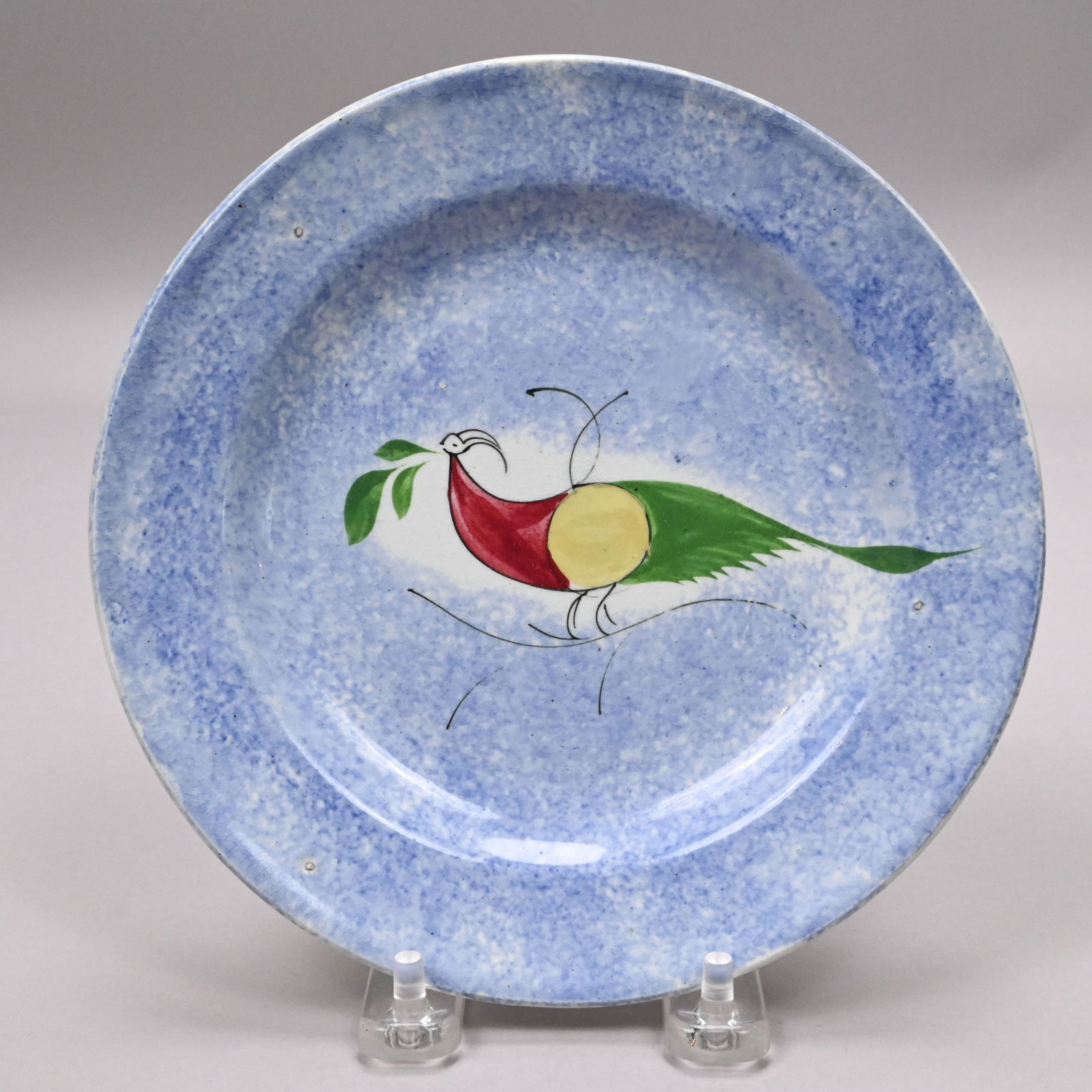 Eight British Spatterware 'Peafowl' Plates - 11