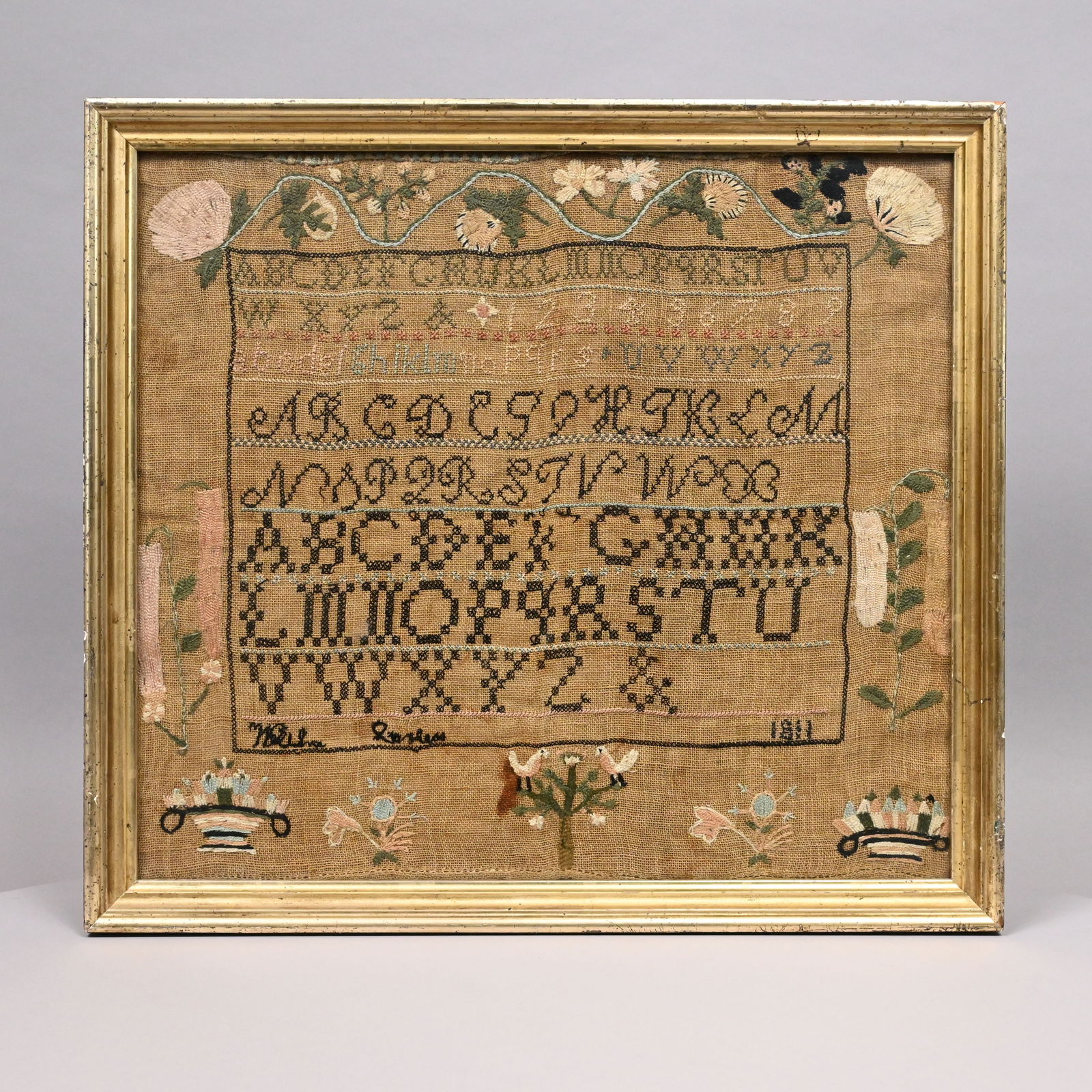 Schoolgirl Needlework Sampler, Dated 1811 (1 of 4)
