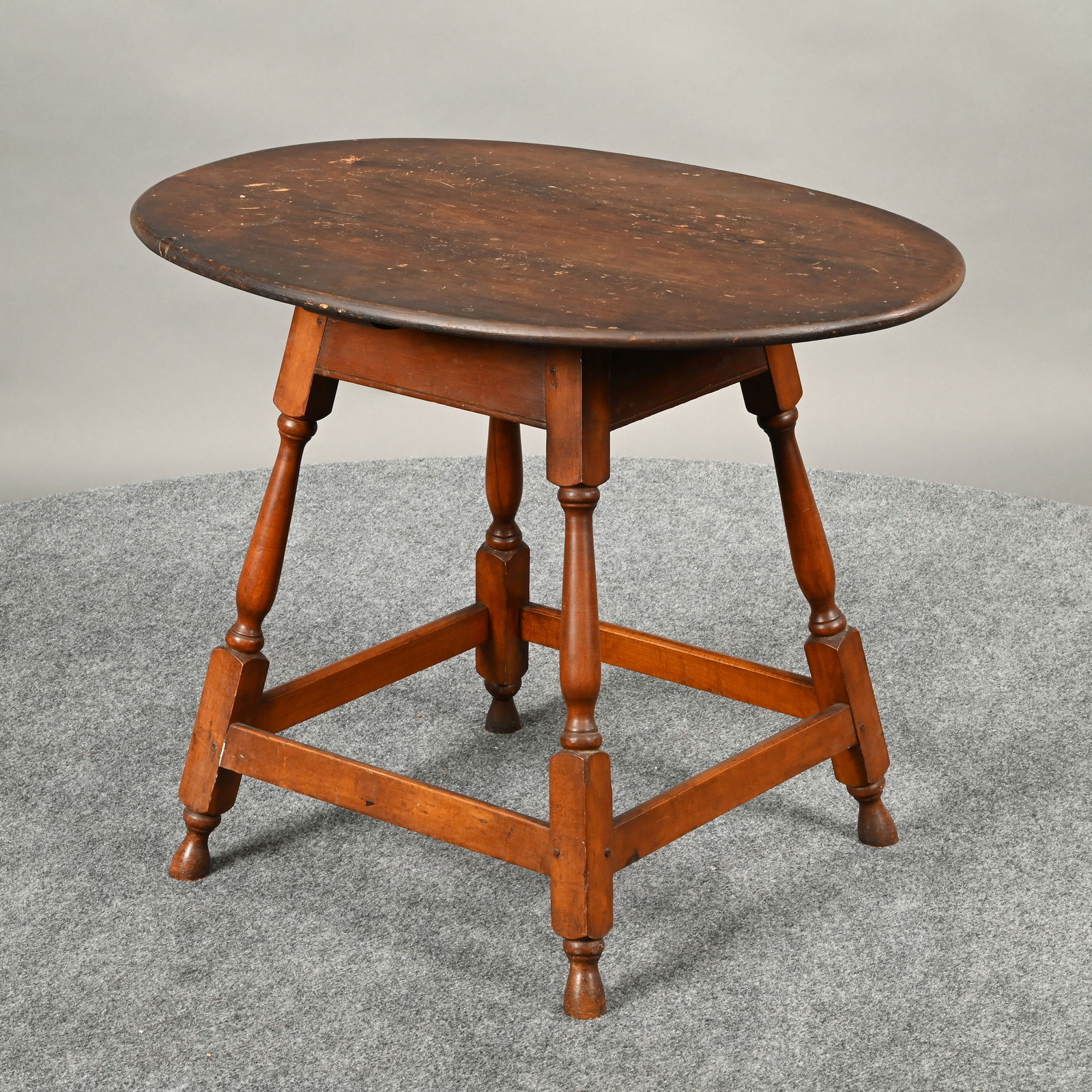 American Maple & Pine Oval Splayed Leg Tap Table (1 of 12)