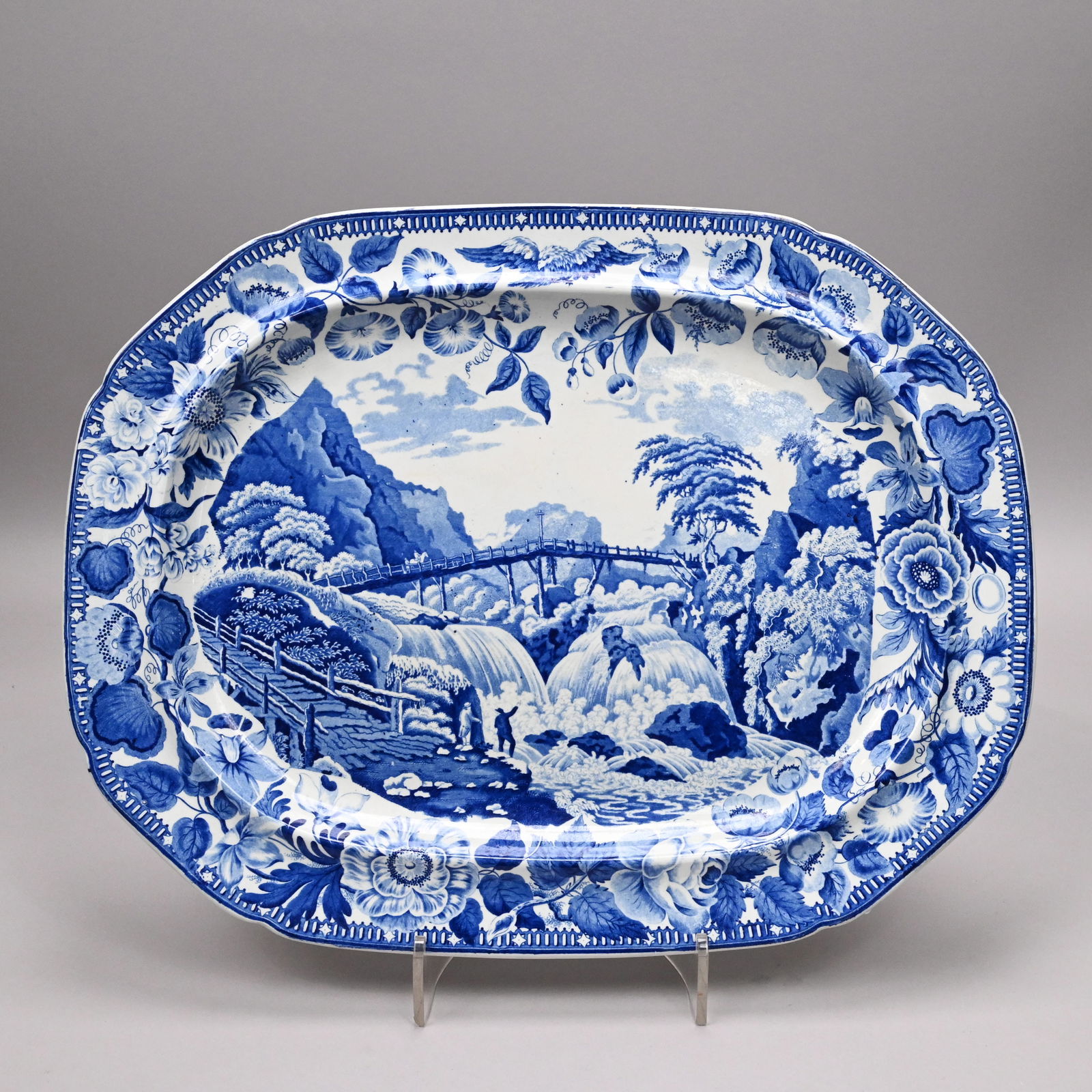 Rare "Headwaters of Juniata" Staffordshire Platter (1 of 2)