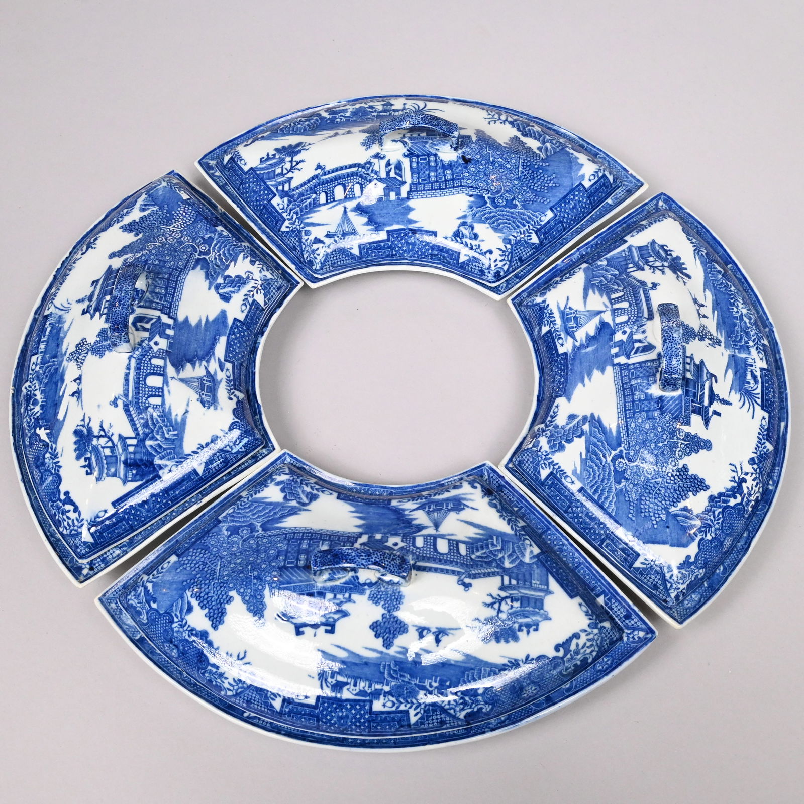 English Pearlware Chinoiserie Supper Set - 3