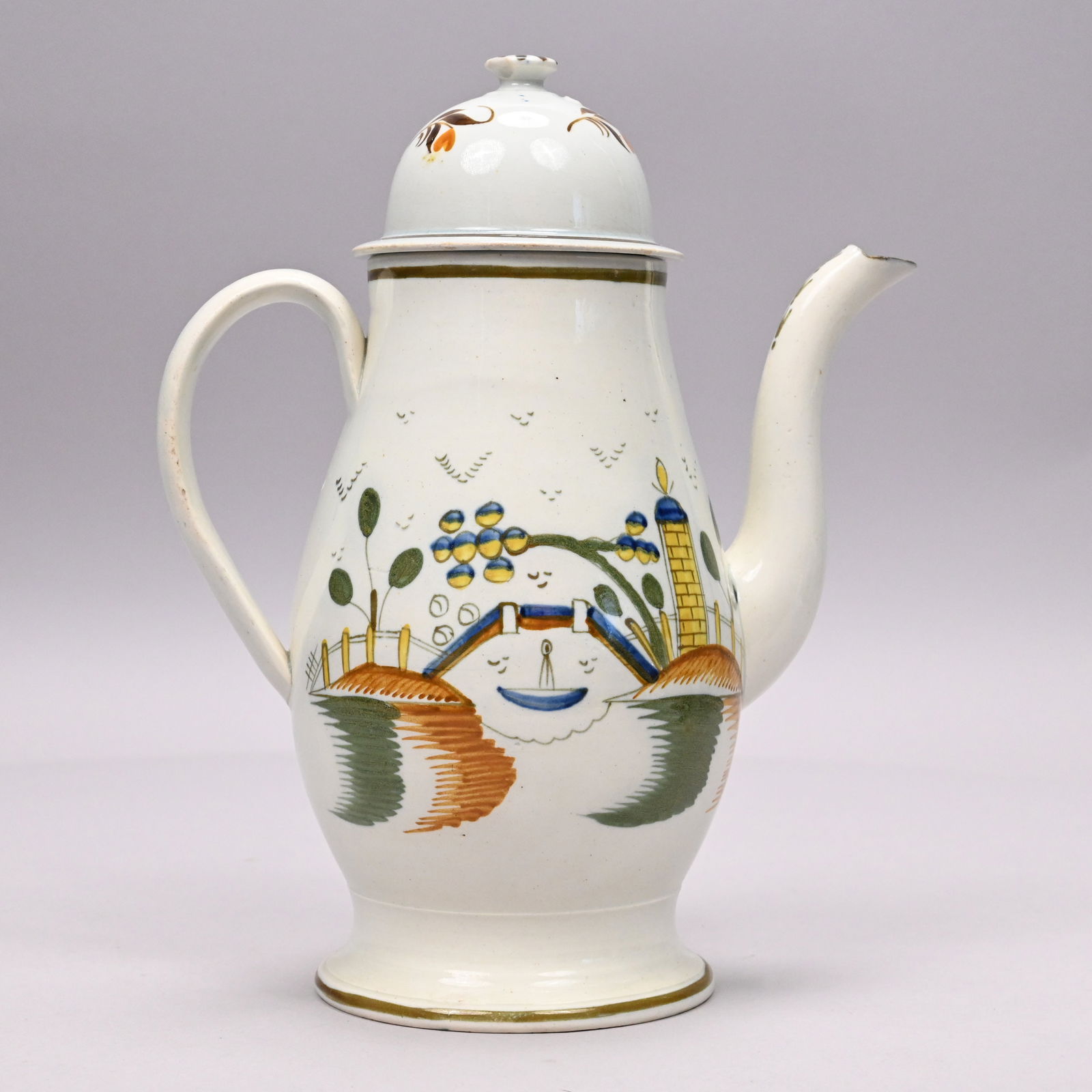 Staffordshire Pearlware Coffeepot and a Cover (1 of 6)