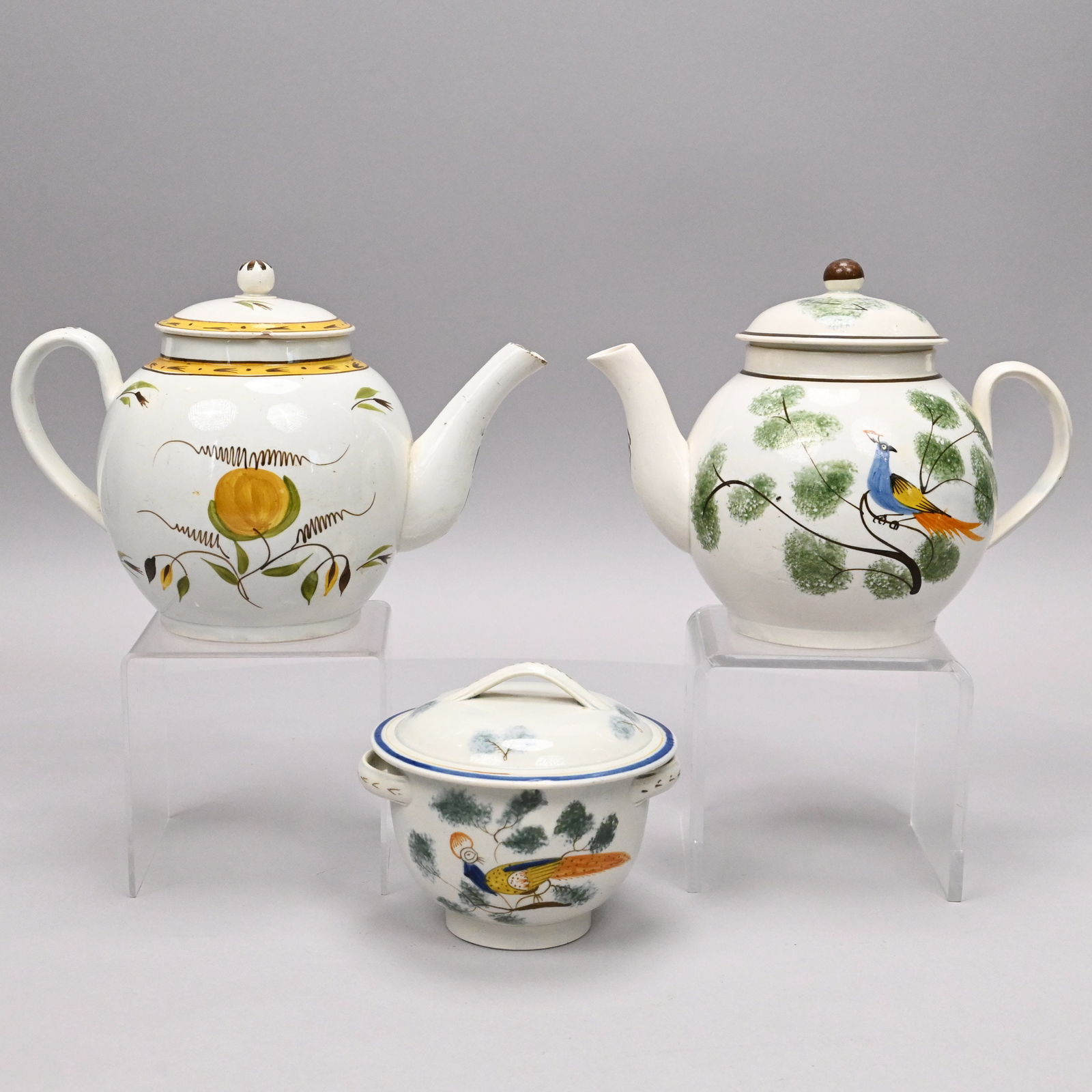 Three English Pearlware Pratt Ware Teawares (1 of 20)