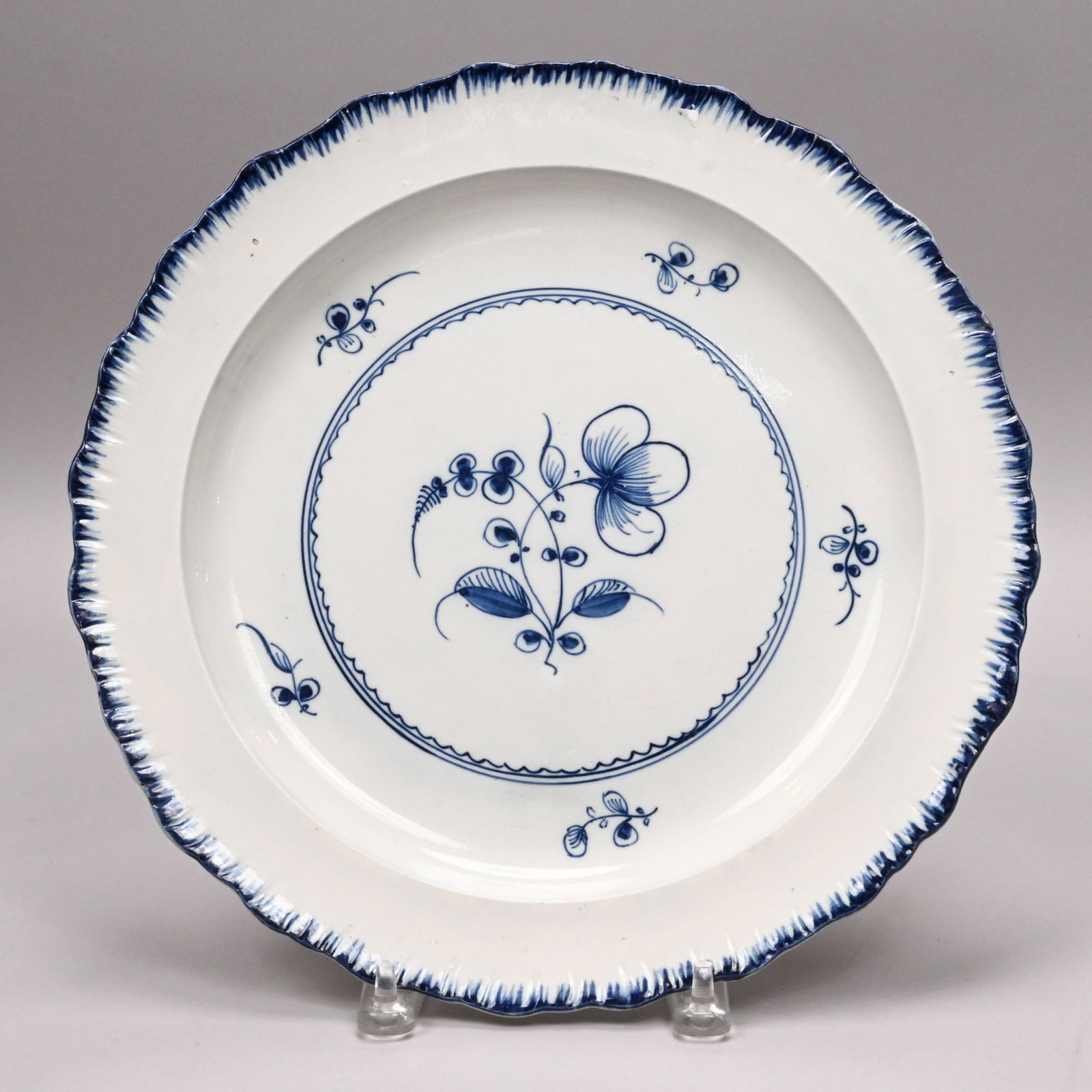 English Pearlware Blue and White Charger (1 of 3)