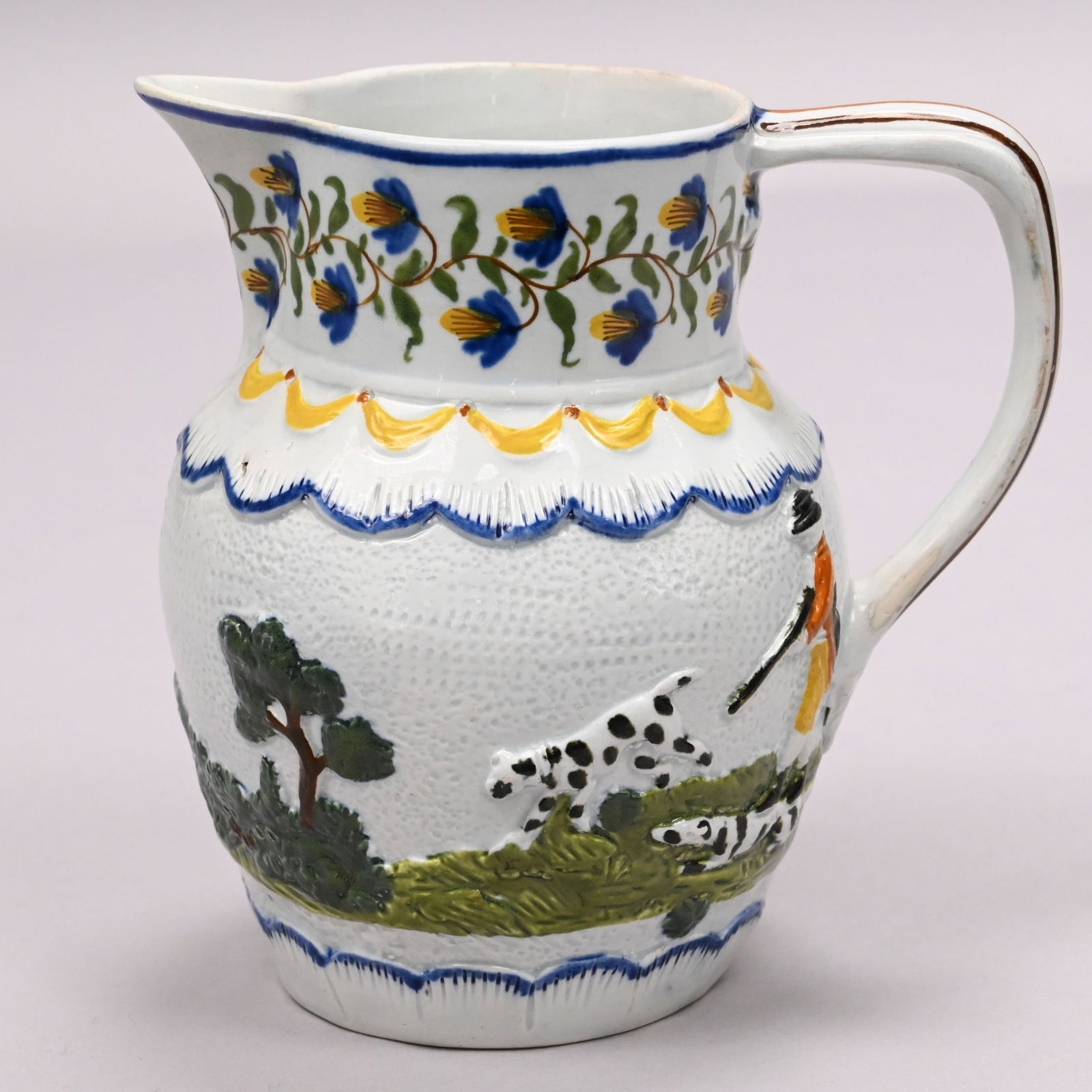 Three English Pearlware Pratt Ware Jugs - 10