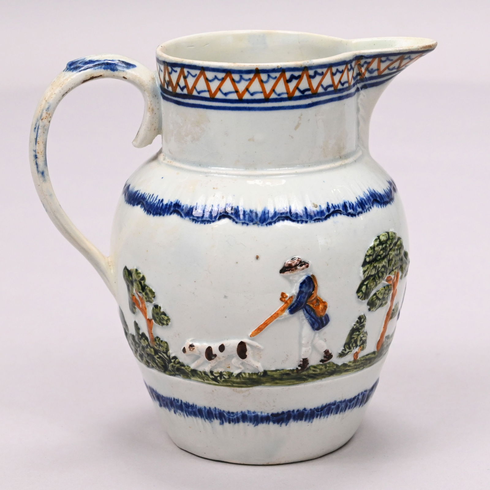 Three English Pearlware Pratt Ware Jugs - 14